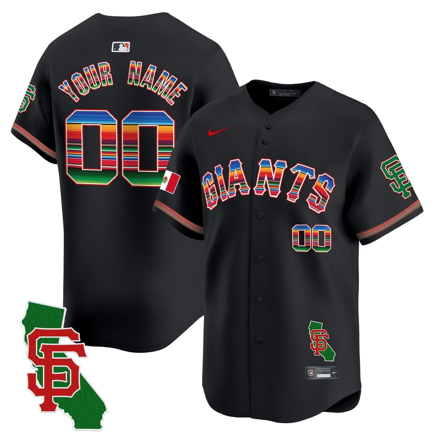 Camisa MLB San Francisco Mexico California Patch Vapor Premier Limited Jersey