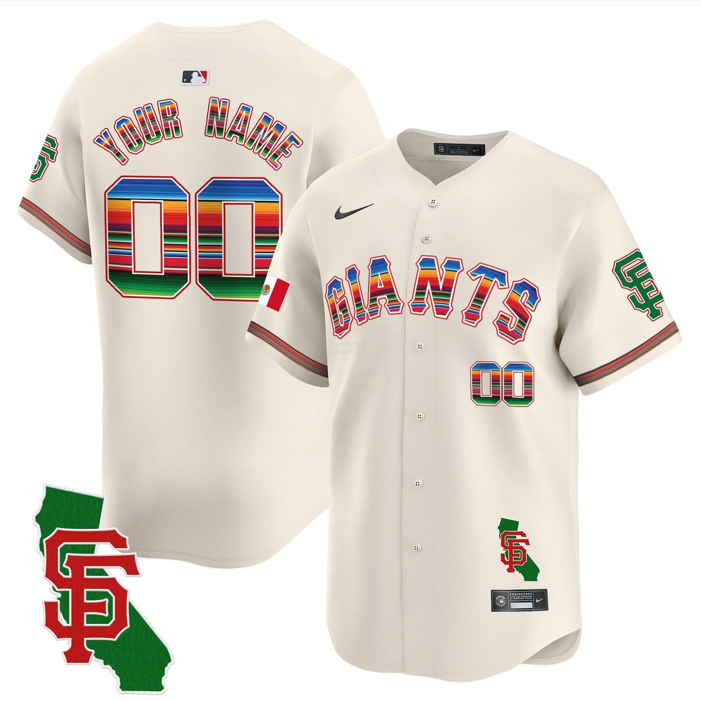 Camisa MLB San Francisco Mexico California Patch Vapor Premier Limited Jersey