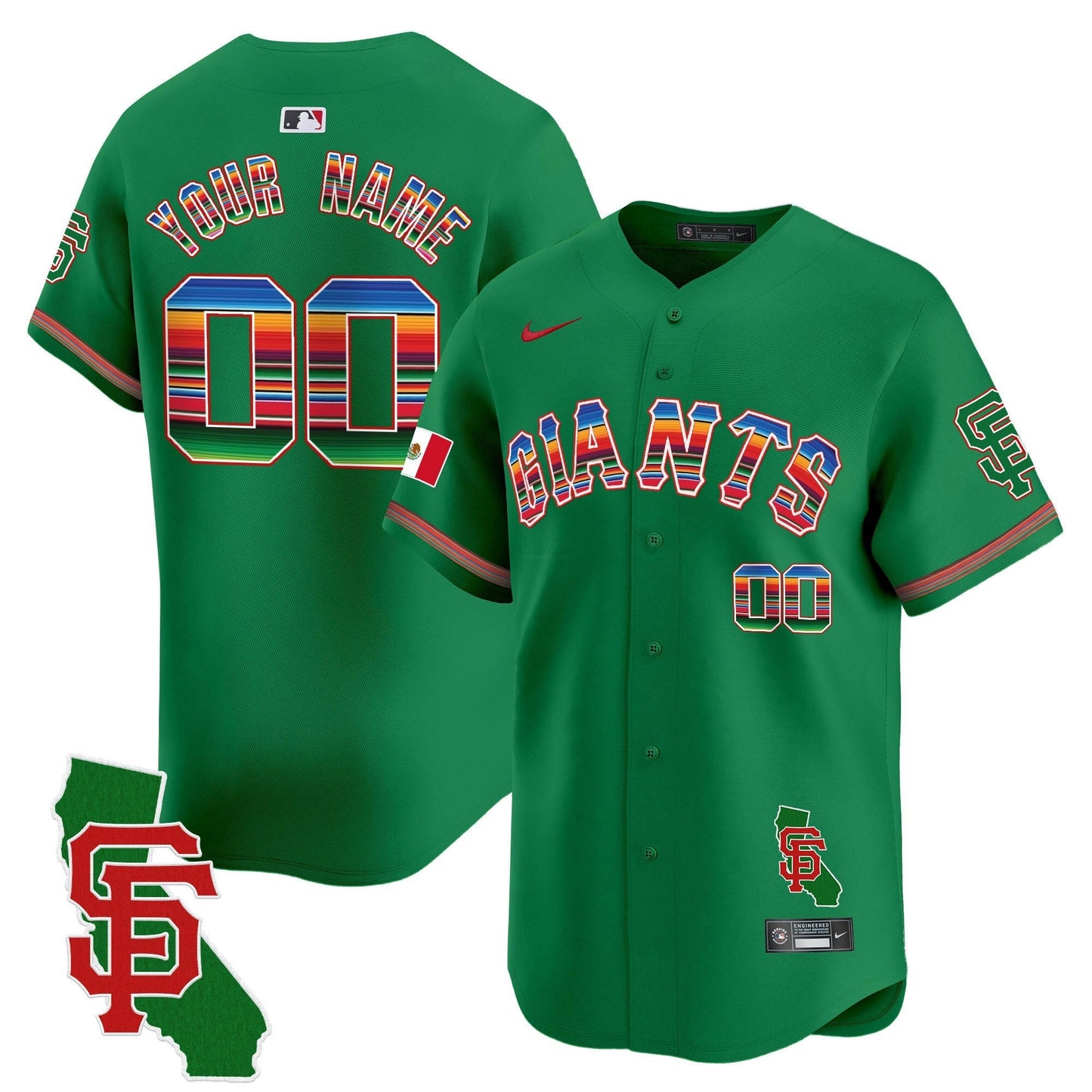 Camisa MLB San Francisco Mexico California Patch Vapor Premier Limited Jersey