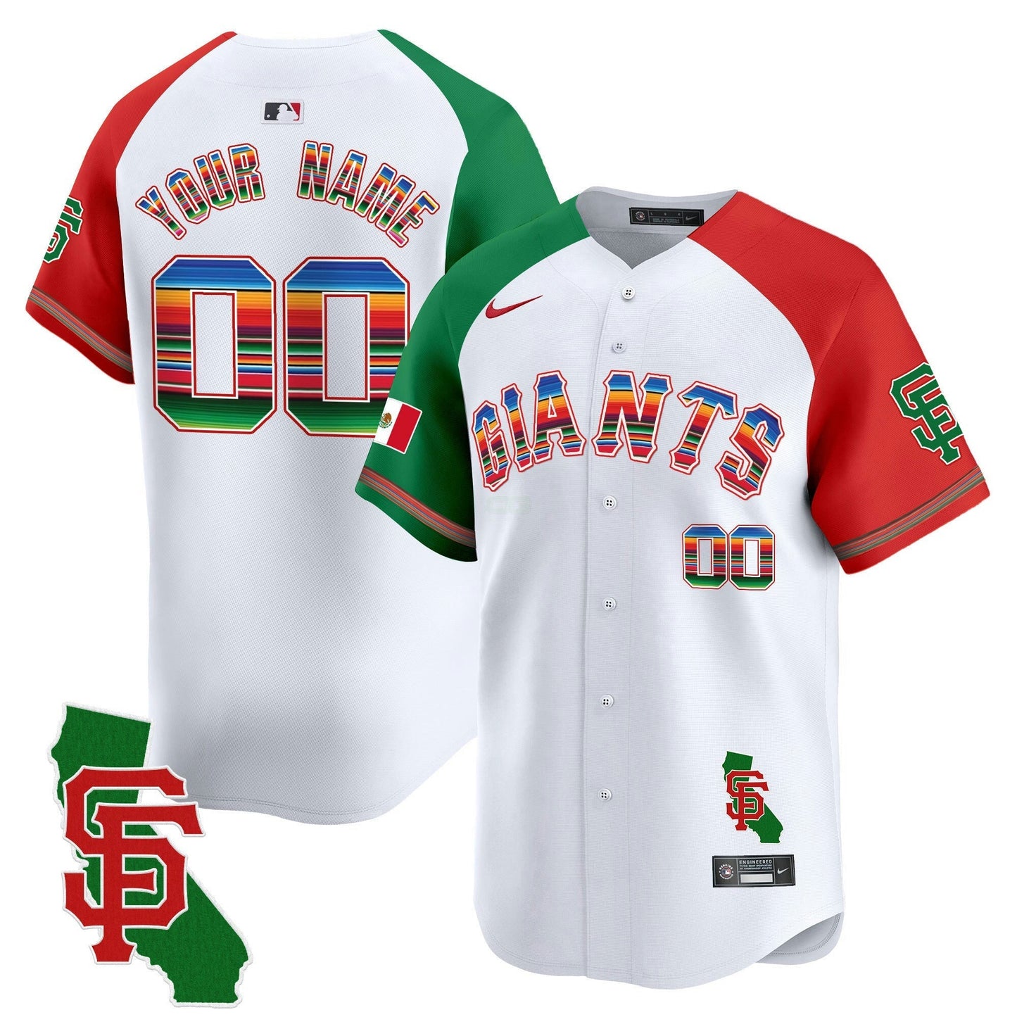 Camisa MLB San Francisco Mexico California Patch Vapor Premier Limited Jersey