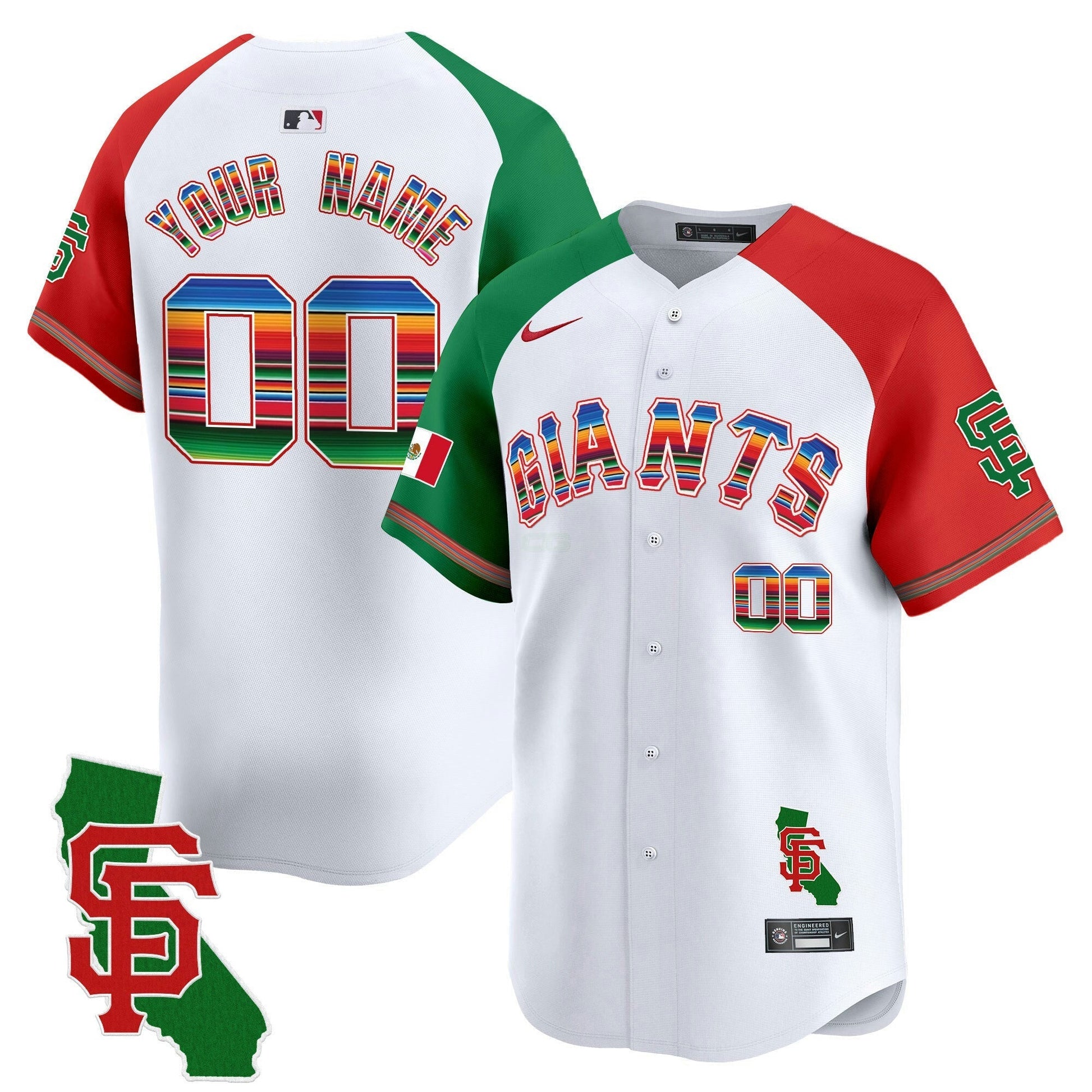 Camisa MLB San Francisco Mexico California Patch Vapor Premier Limited Jersey