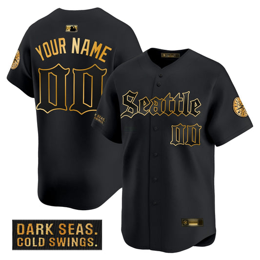 Camisa MLB Seattle ‘Deep Sea Gothic Edition’ Dourada Vapor Premier Limited Jersey