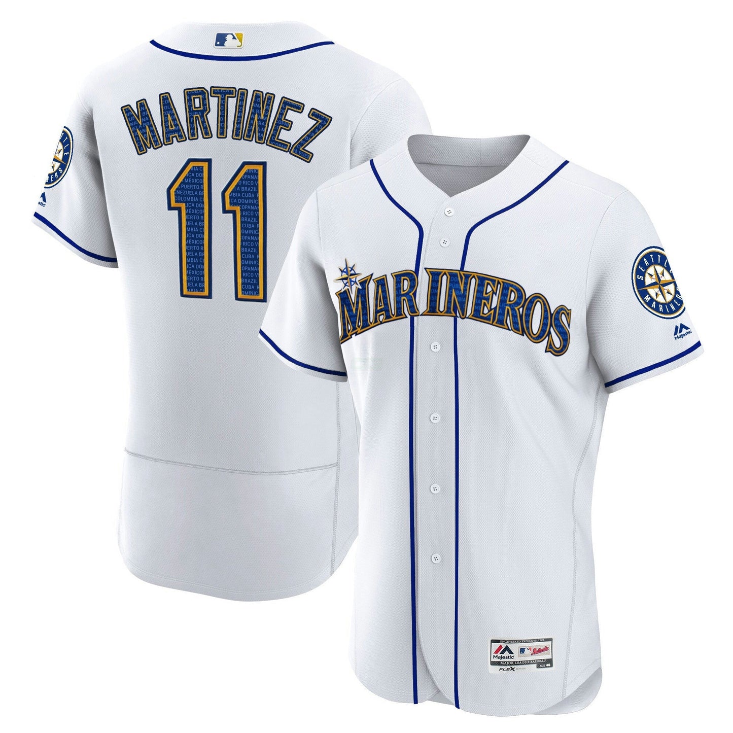 Camisa MLB Seattle Mariners Seattle Marineros Hispanic Heritage Jersey