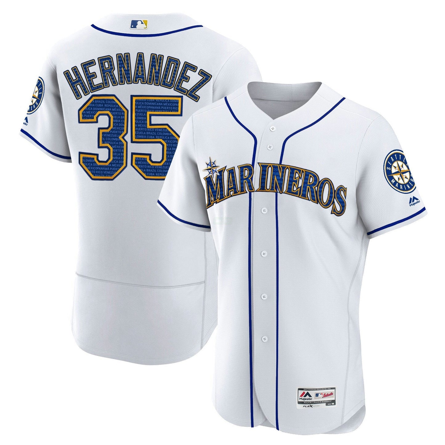Camisa MLB Seattle Mariners Seattle Marineros Hispanic Heritage Jersey
