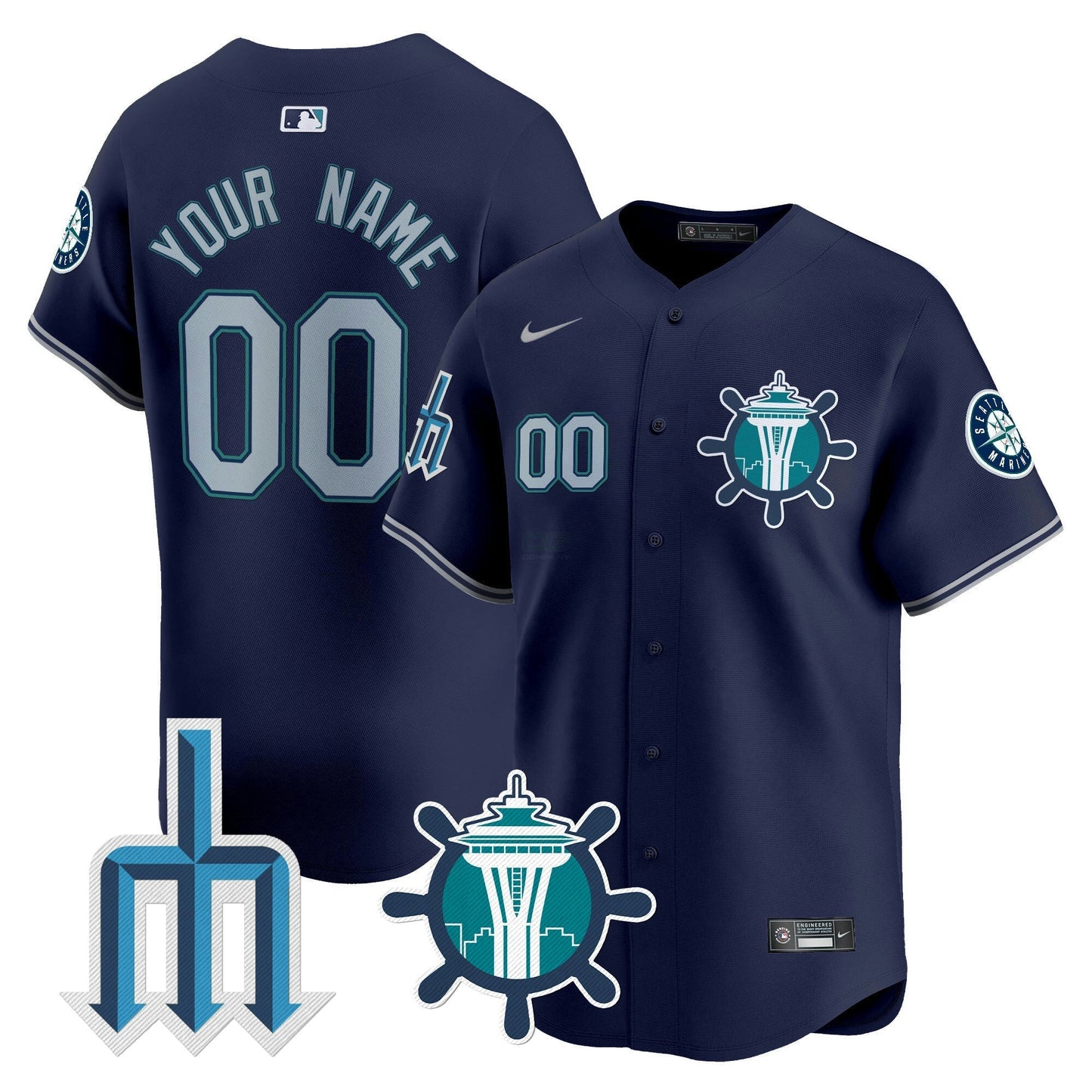 Camisa MLB Seattle Trident Patch Vapor Premier Limited Jersey