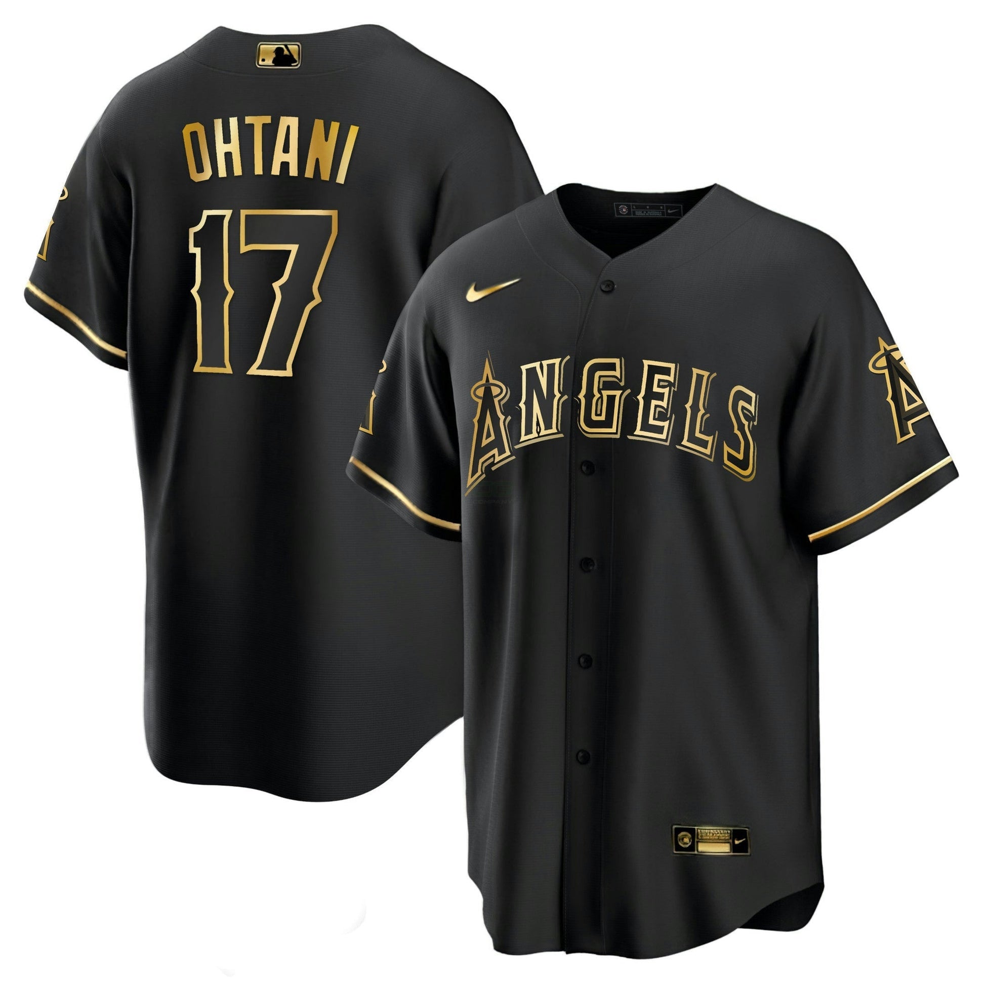 Camisa MLB Shohei Ohtani Los Angeles Branca Dourada & Preta Dourada Jersey