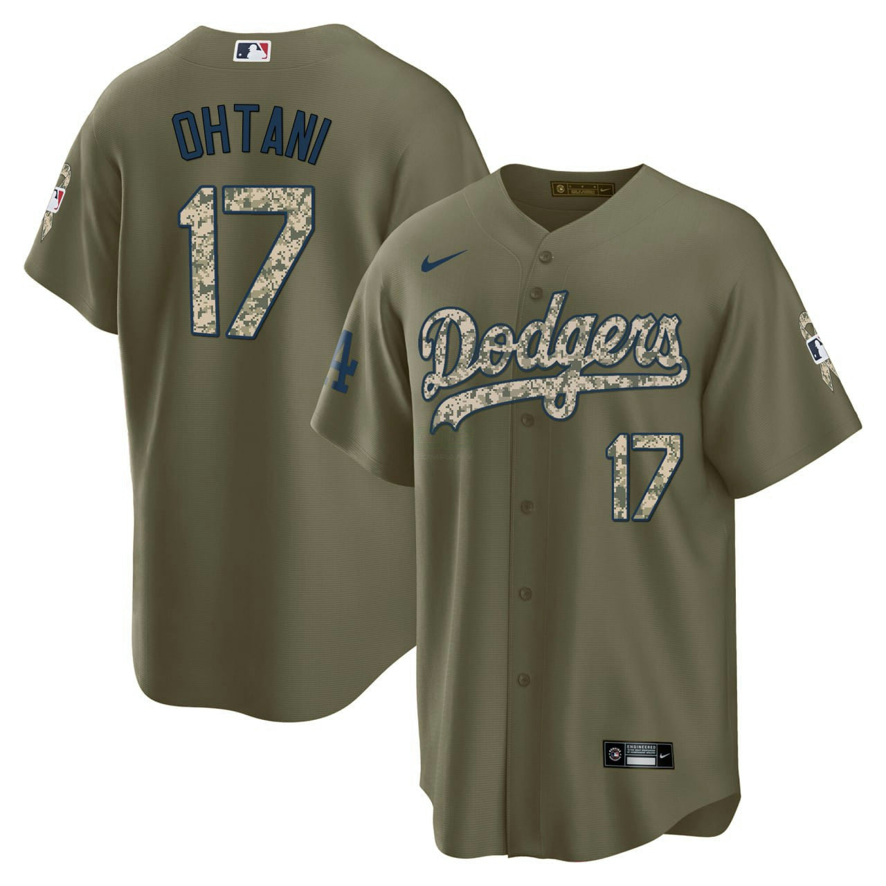 Camisa MLB Shohei Ohtani Los Angeles Salute To Service Olive Jersey - Olive