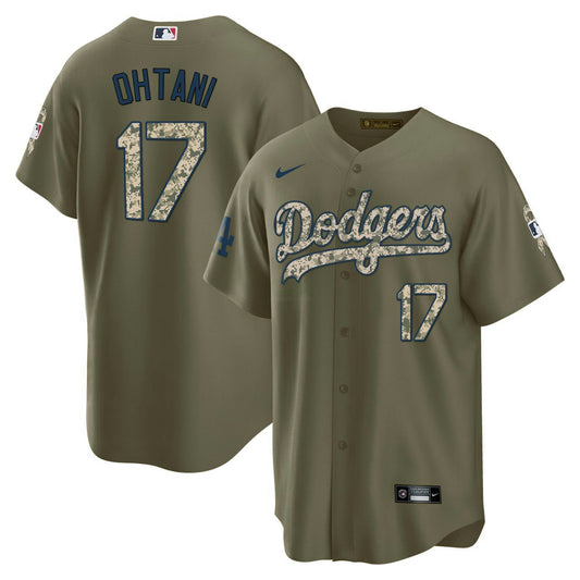 Camisa MLB Shohei Ohtani Los Angeles Salute To Service Olive Jersey - Olive