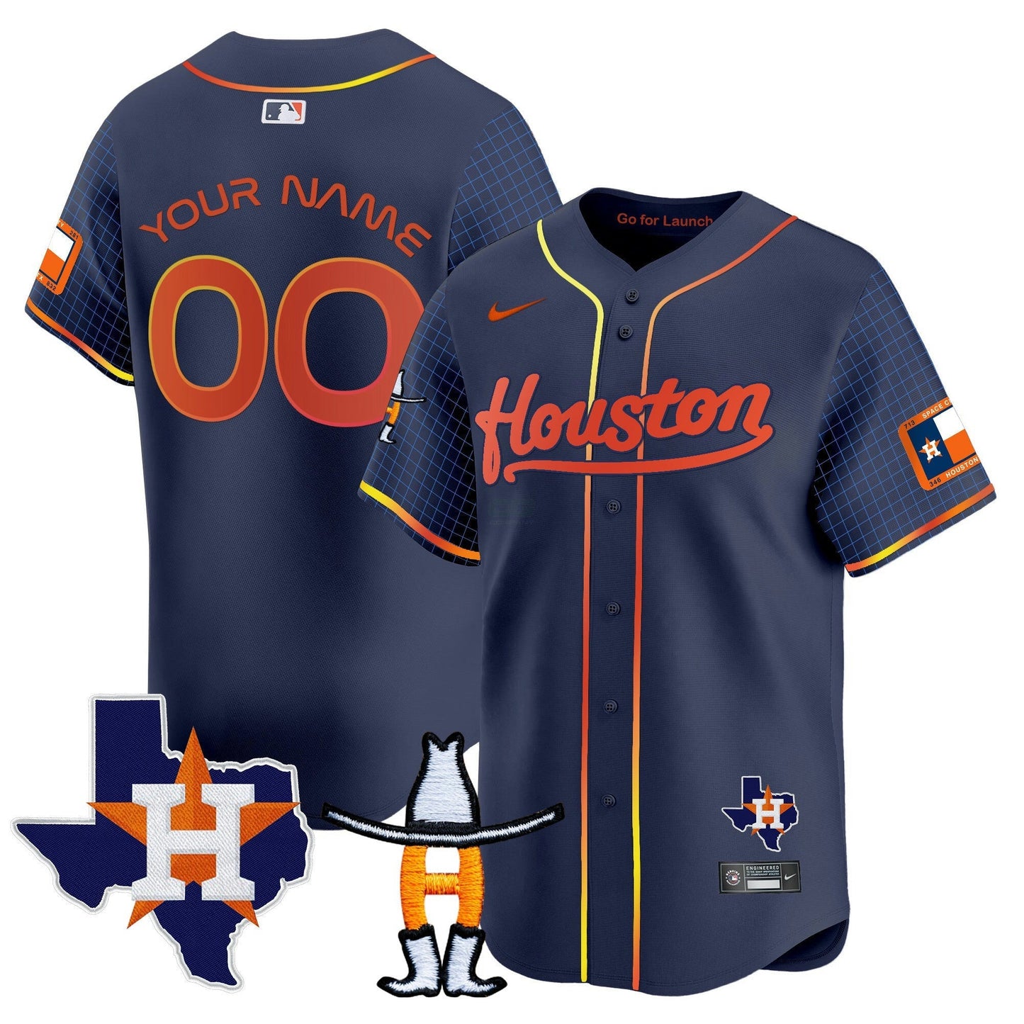 Camisa MLB Space City Houston Rodeo Patch Vapor Premier Limited Jersey