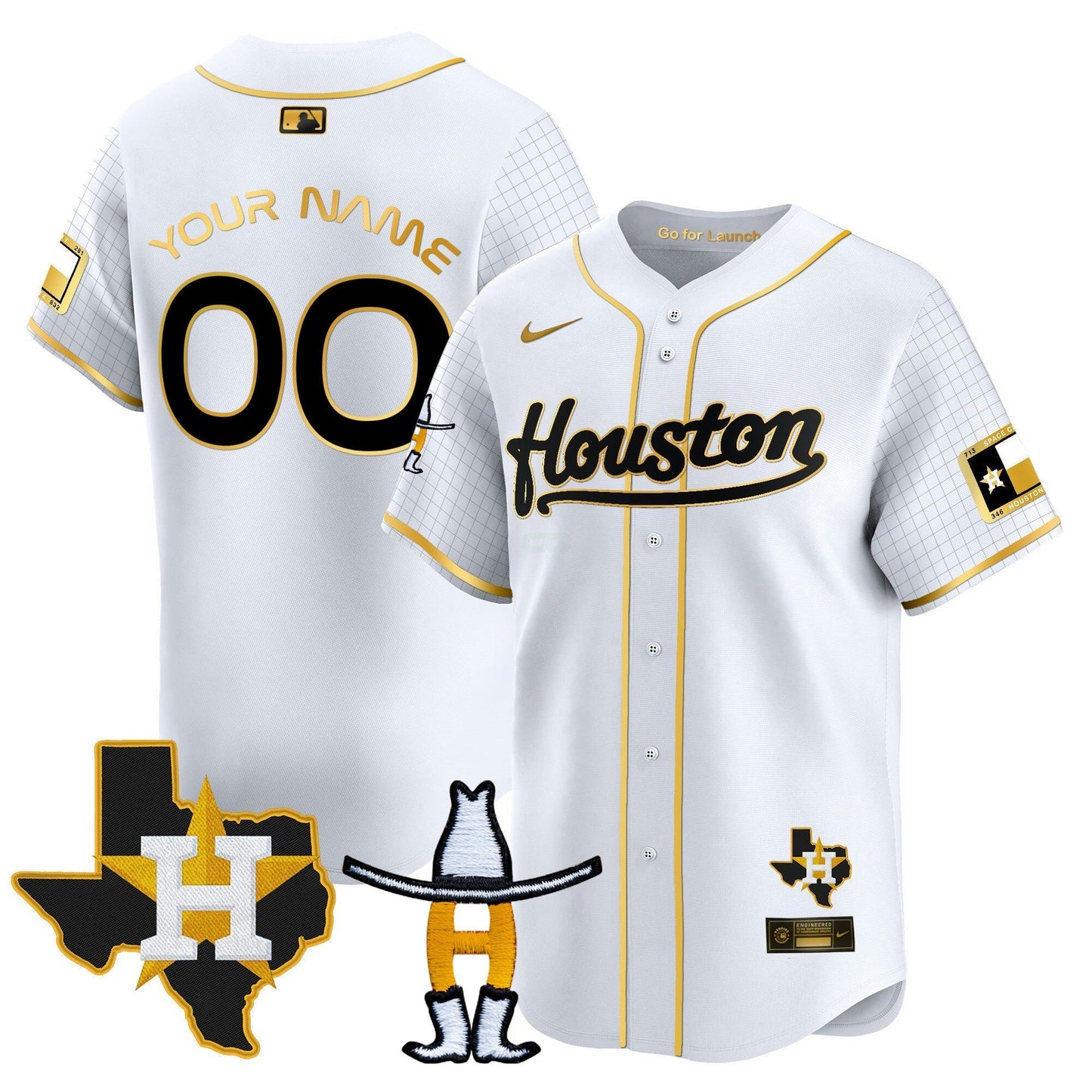 Camisa MLB Space City Houston Rodeo Patch Vapor Premier Limited Jersey