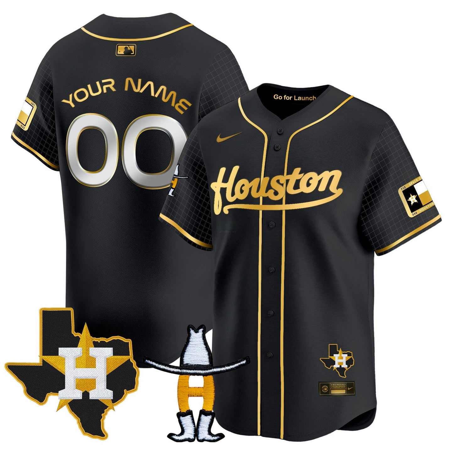 Camisa MLB Space City Houston Rodeo Patch Vapor Premier Limited Jersey