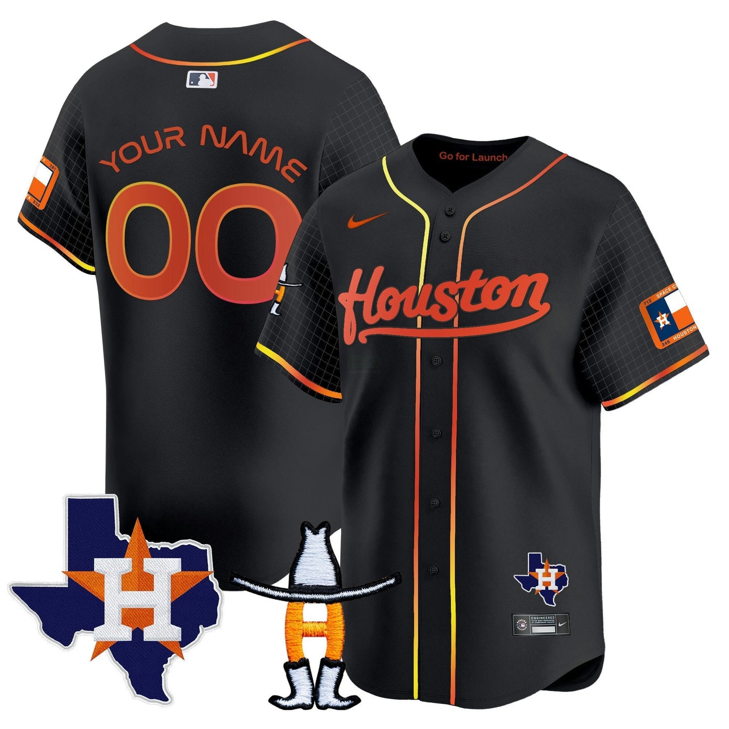 Camisa MLB Space City Houston Rodeo Patch Vapor Premier Limited Jersey