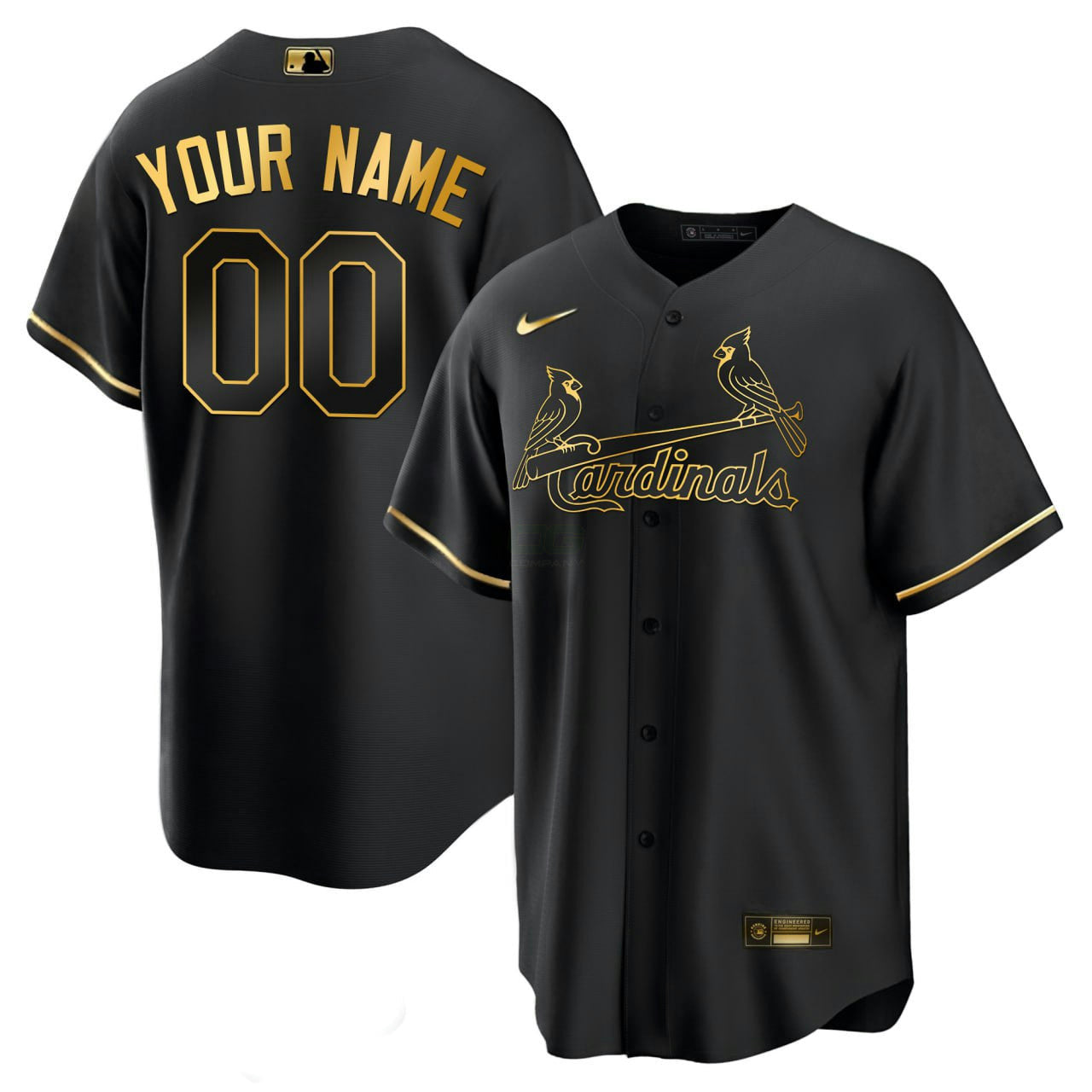 Camisa MLB St. Louis Preta Dourada Jersey - Preta