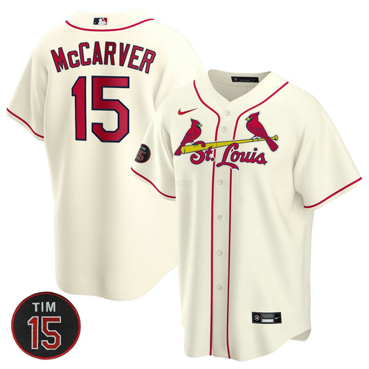 Camisa MLB St. Louis Tim McCarver Patch Cool Base Jersey