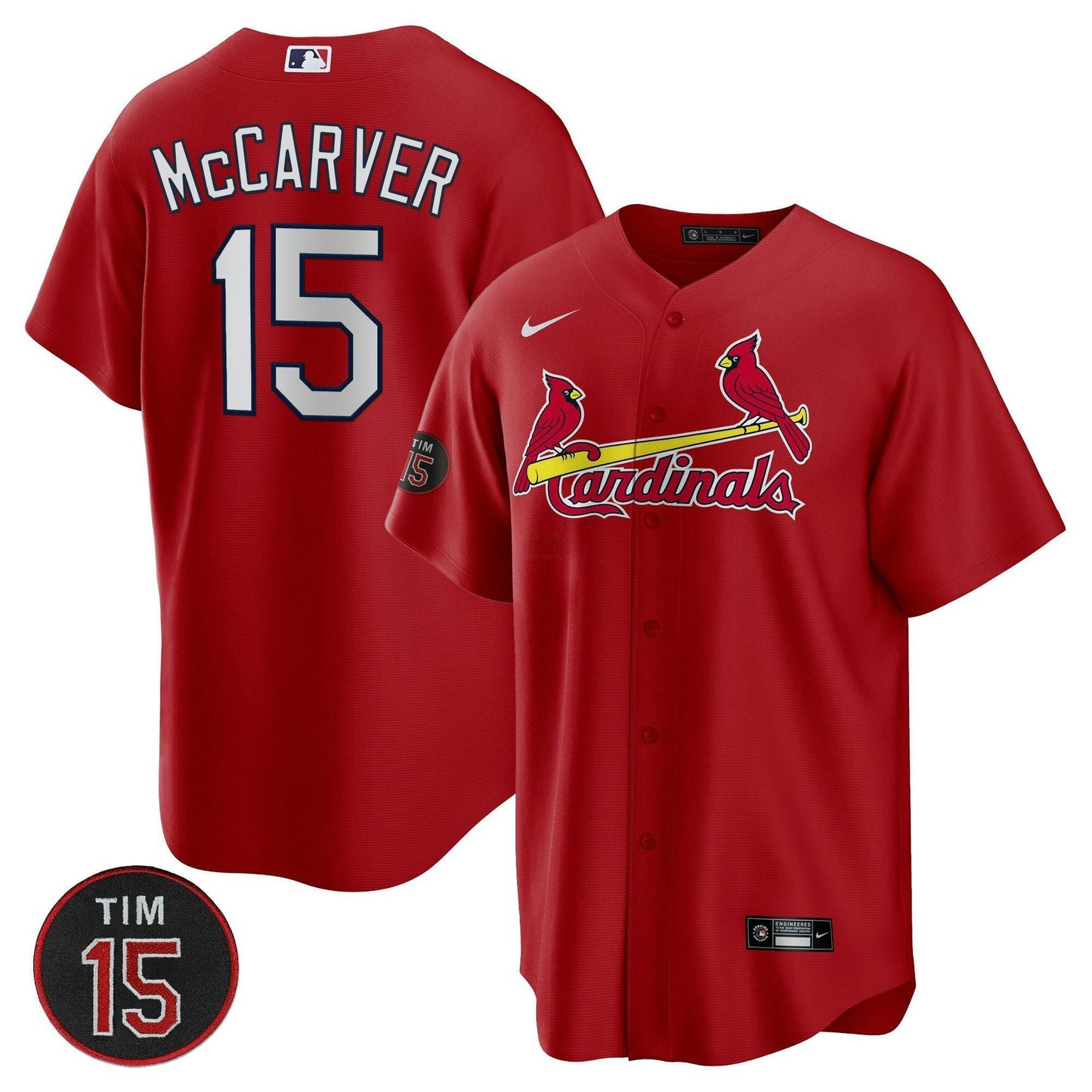 Camisa MLB St. Louis Tim McCarver Patch Cool Base Jersey