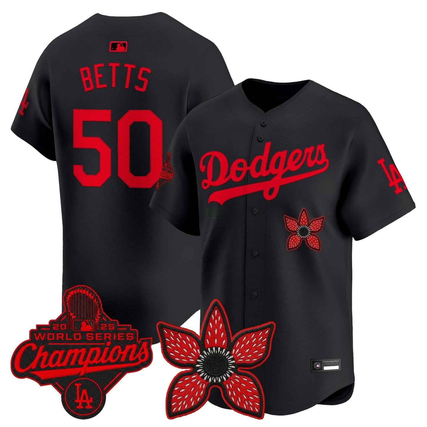 Camisa MLB ‘Stranger Things Edition’ Vapor Premier Jersey – 2025 World Series Champions Patch