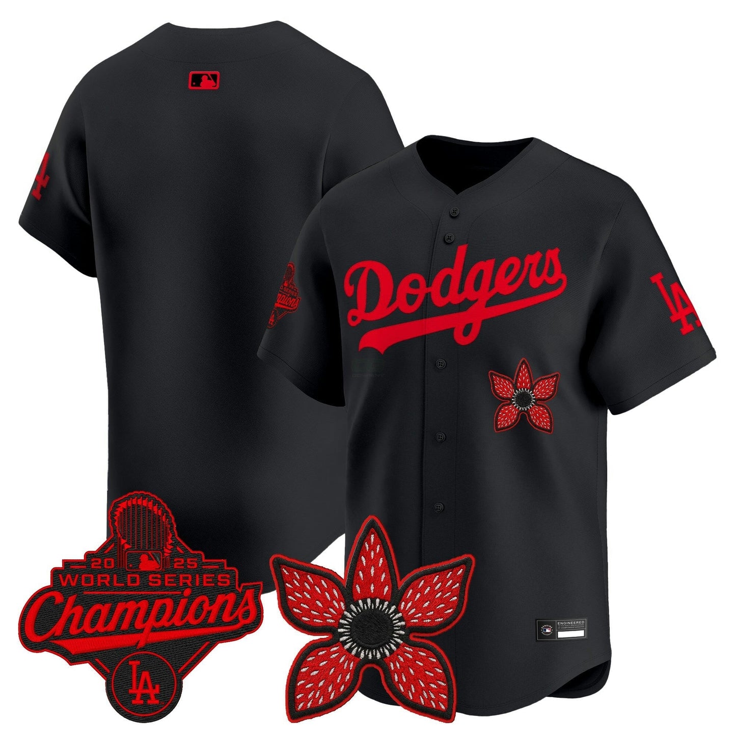 Camisa MLB ‘Stranger Things Edition’ Vapor Premier Jersey – 2025 World Series Champions Patch