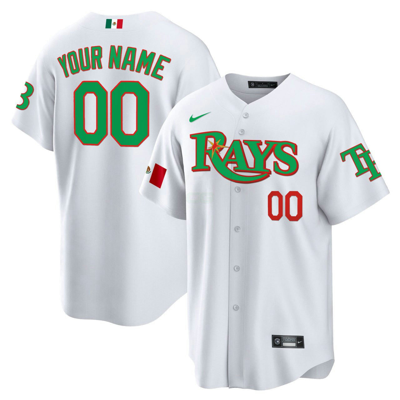 Camisa MLB Tampa Bay Custom White Mexico Jersey - Branca
