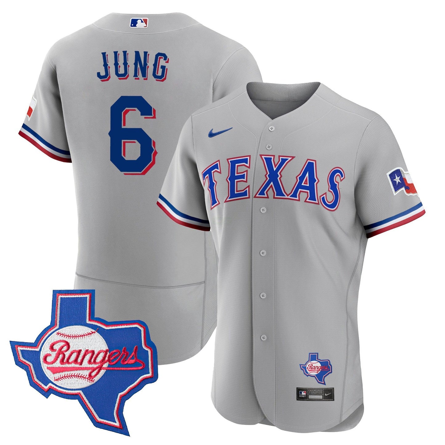 Camisa MLB Texas 2023 Cinza Flex Base Jersey – Texas Patch