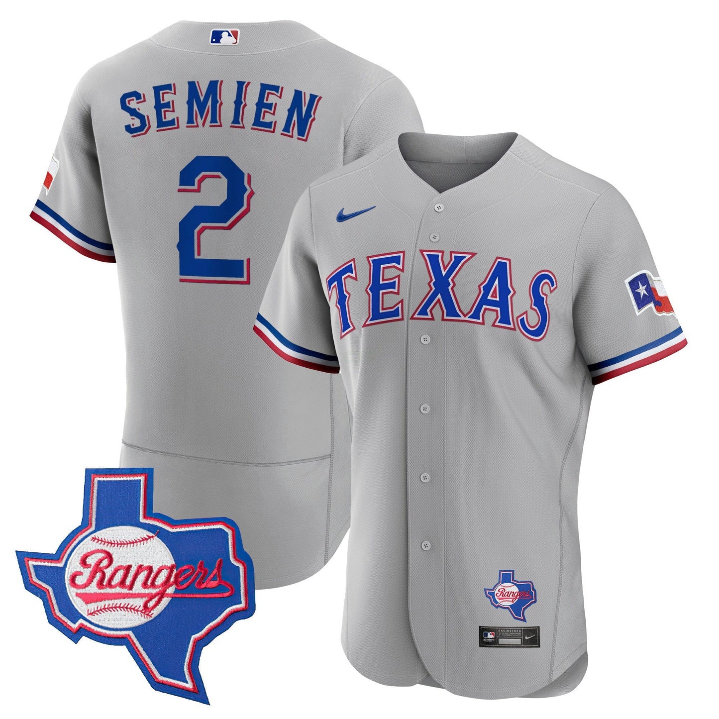 Camisa MLB Texas 2023 Cinza Flex Base Jersey – Texas Patch