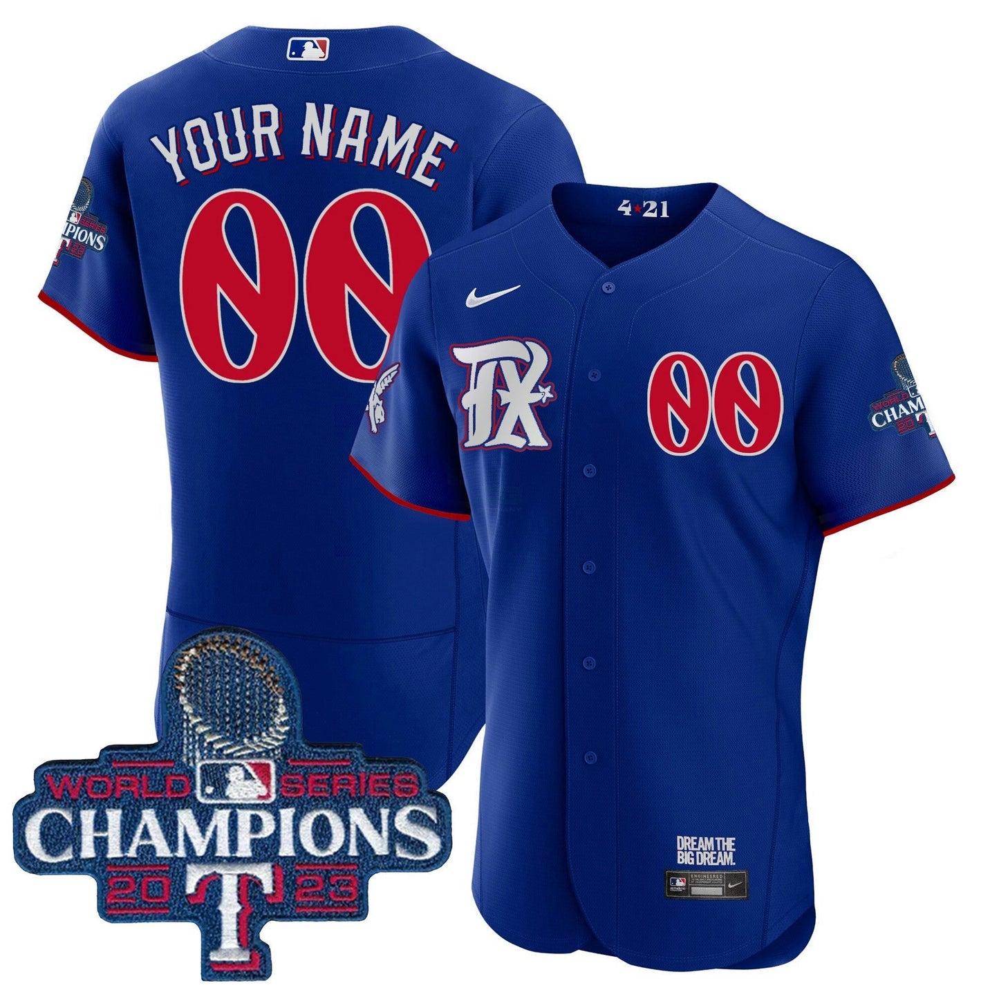 Camisa MLB Texas 2023 World Series Champions City Connect Flex Base Jersey