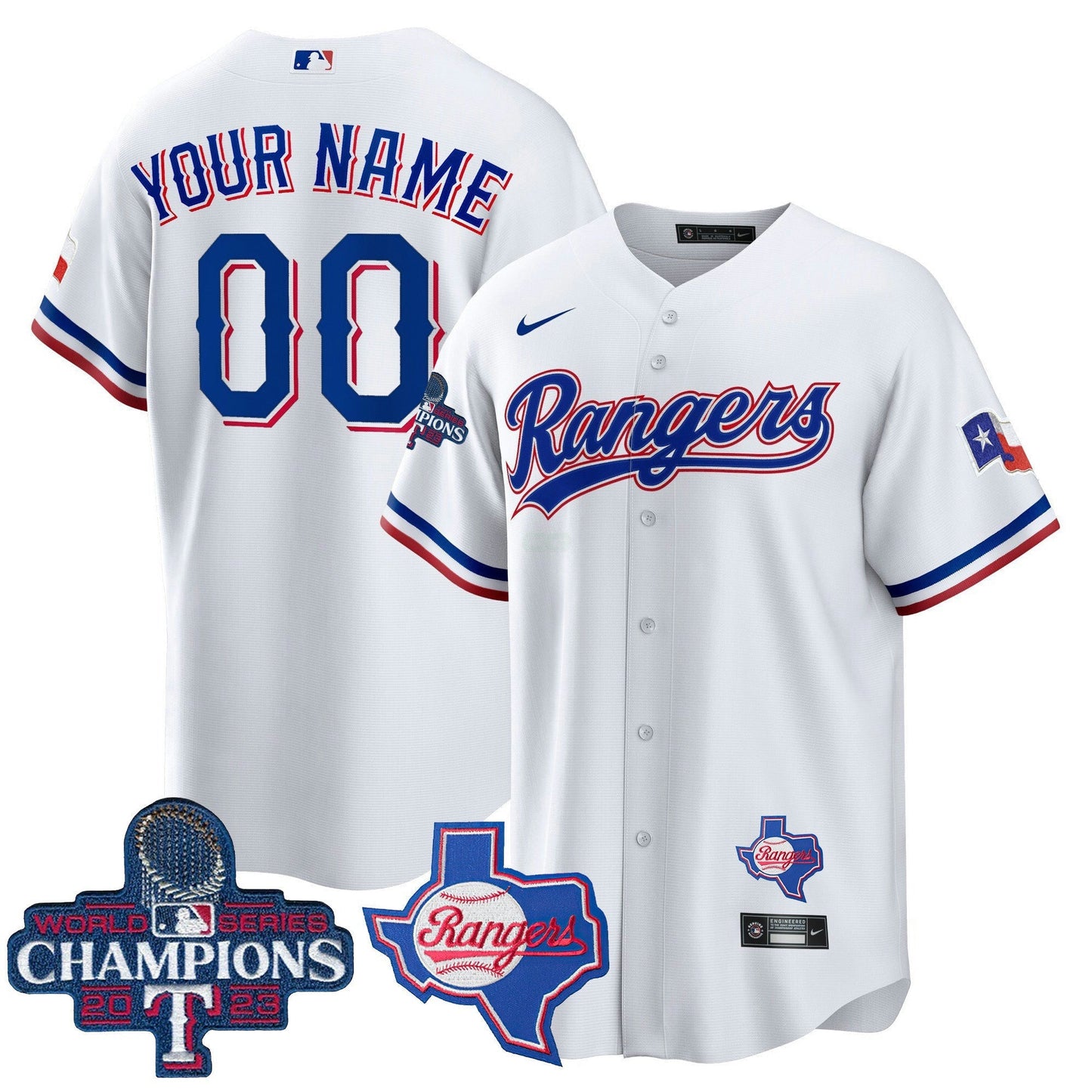 Camisa MLB Texas 2023 World Series Champions Cool Base Jersey V2