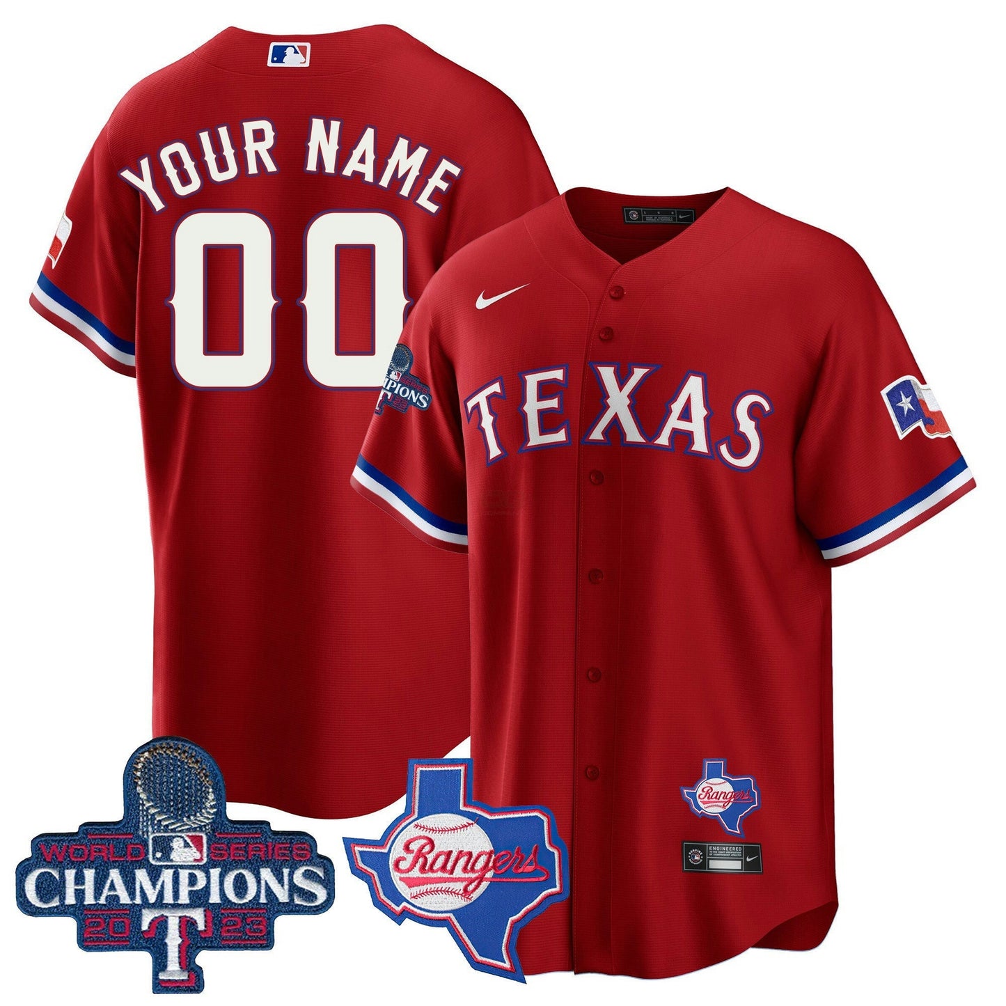 Camisa MLB Texas 2023 World Series Champions Cool Base Jersey V2