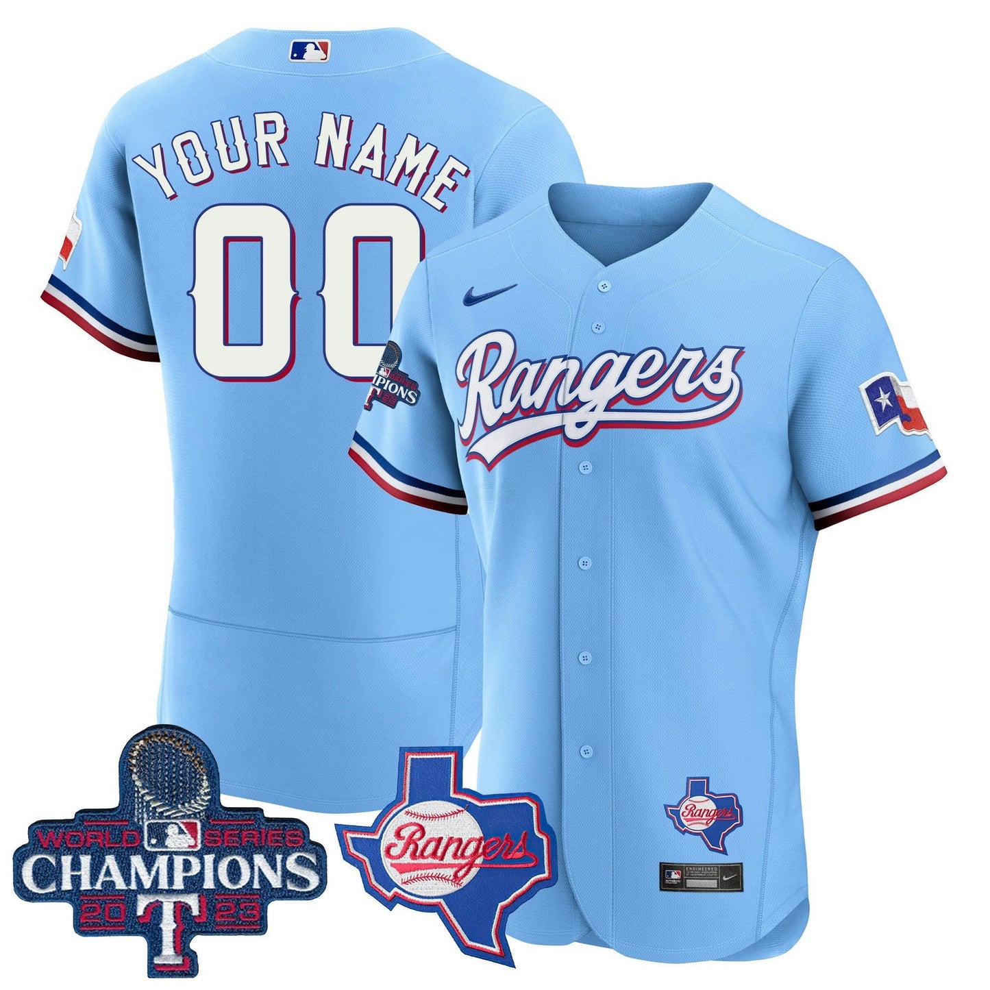Camisa MLB Texas 2023 World Series Champions Flex Base Jersey V2