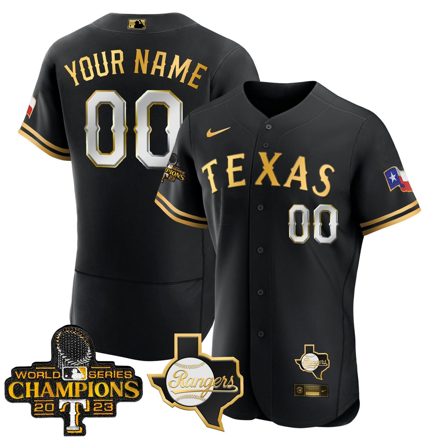 Camisa MLB Texas 2023 World Series Champions Flex Base Jersey V2