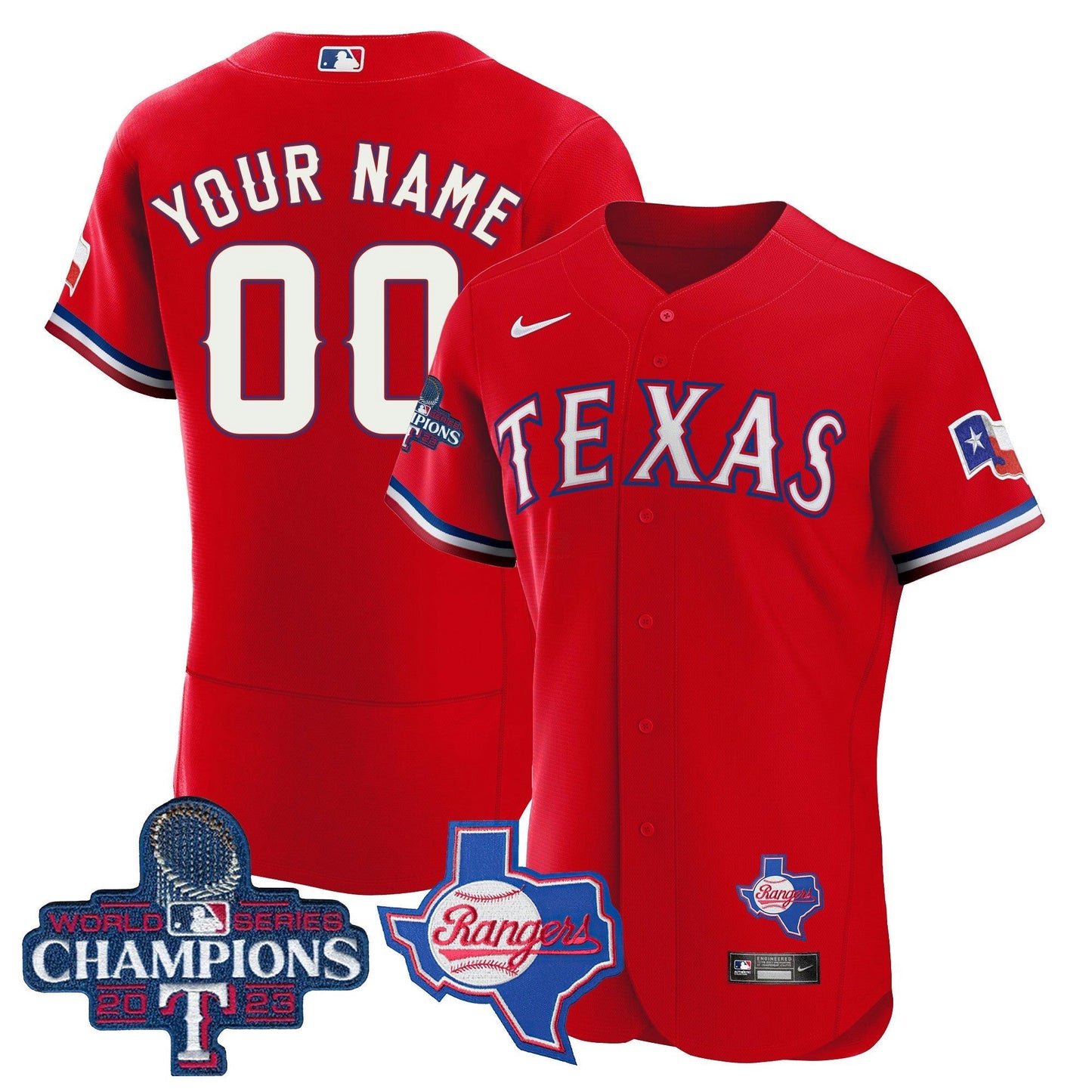Camisa MLB Texas 2023 World Series Champions Flex Base Jersey V2