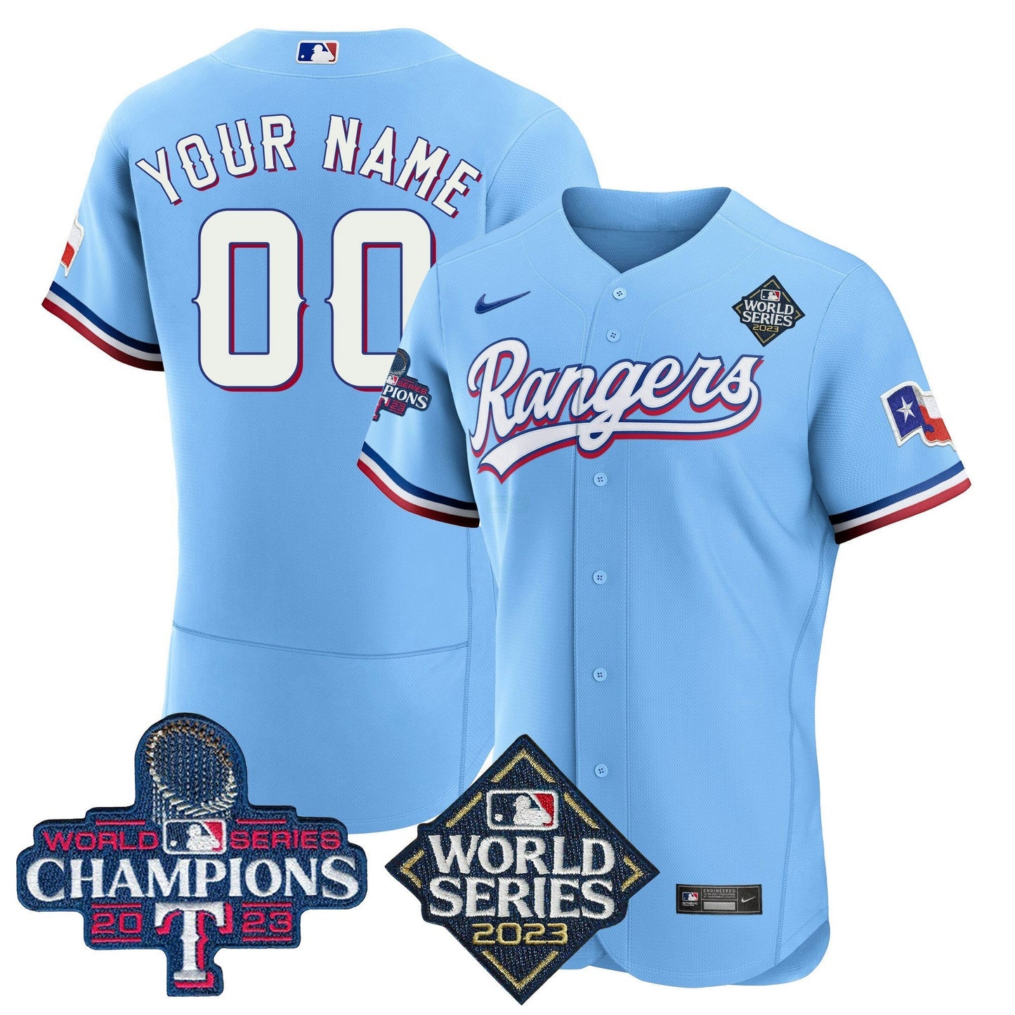 Camisa MLB Texas 2023 World Series Champions Flex Base Jersey V4