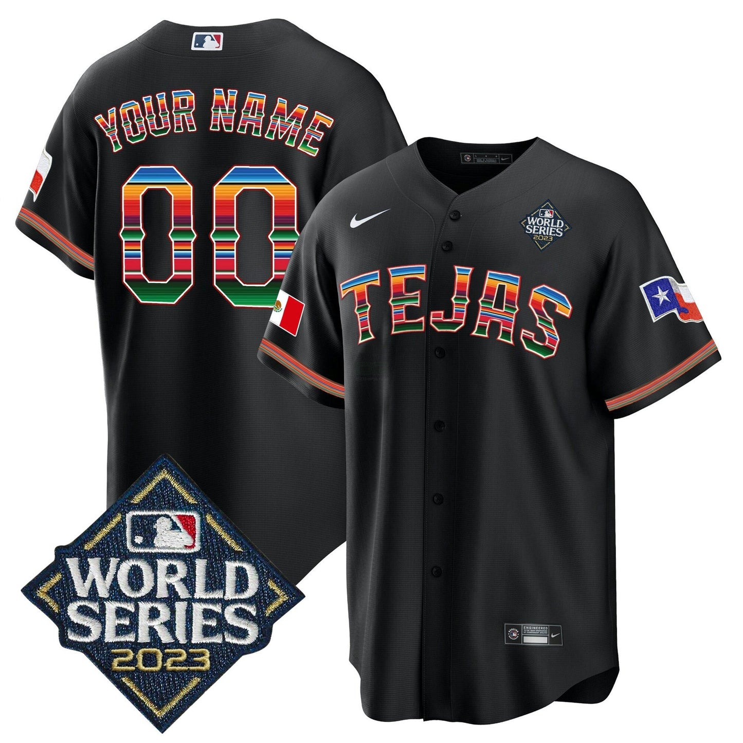 Camisa MLB Texas 2023 World Series Mexico Jersey