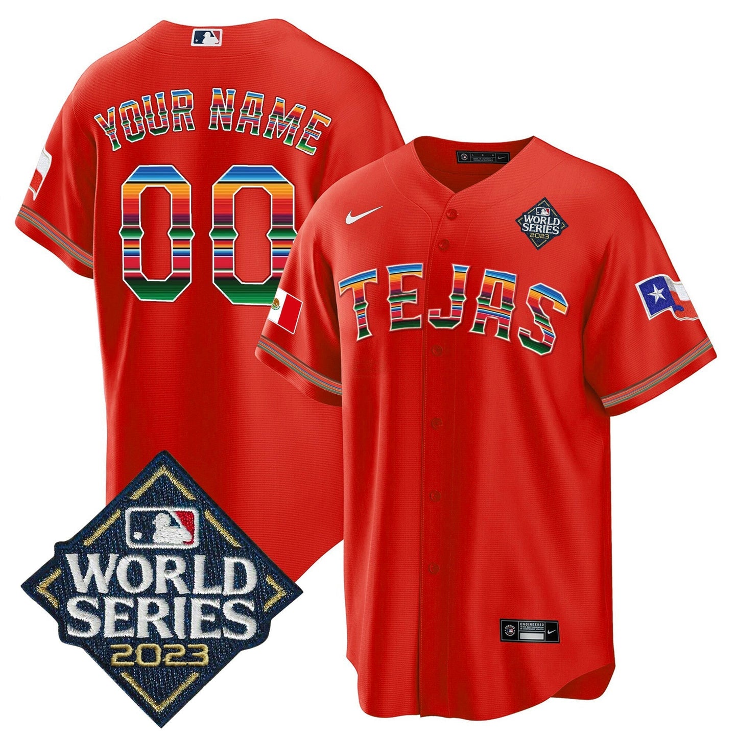 Camisa MLB Texas 2023 World Series Mexico Jersey