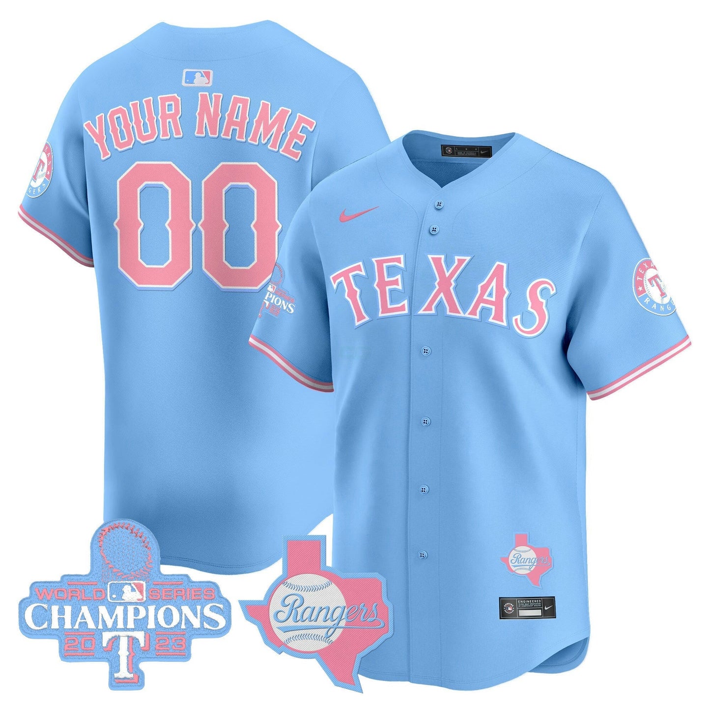 Camisa MLB Texas Bubblegum Pink Vapor Premier Limited Jersey