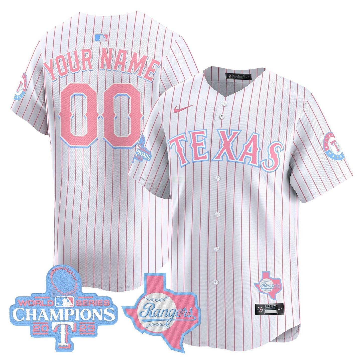 Camisa MLB Texas Bubblegum Pink Vapor Premier Limited Jersey