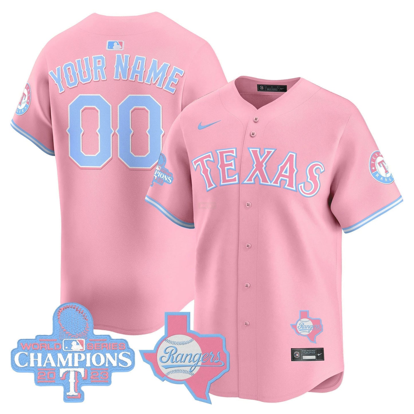 Camisa MLB Texas Bubblegum Pink Vapor Premier Limited Jersey