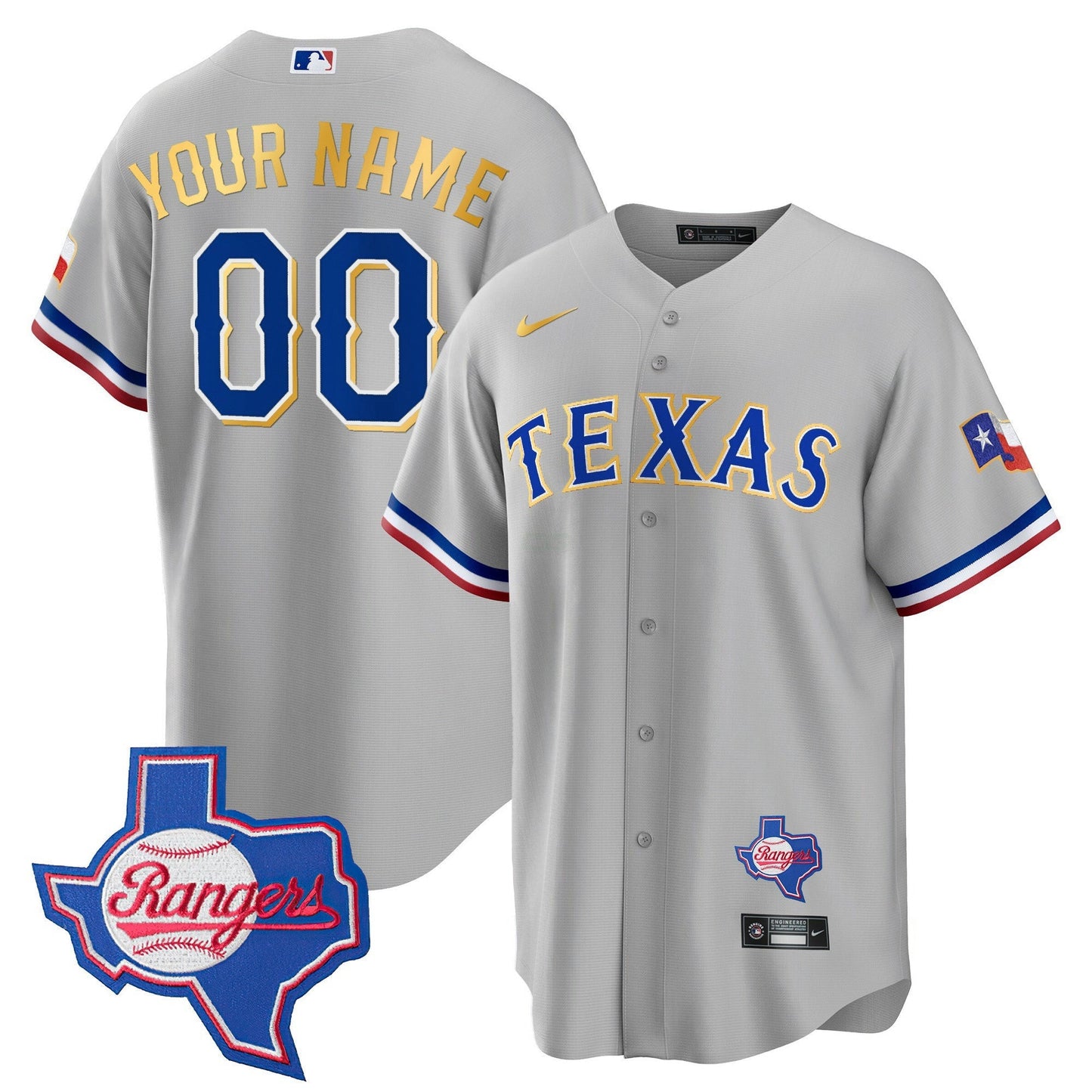 Camisa MLB Texas Gold Trim Cool Base Jersey – Texas Patch