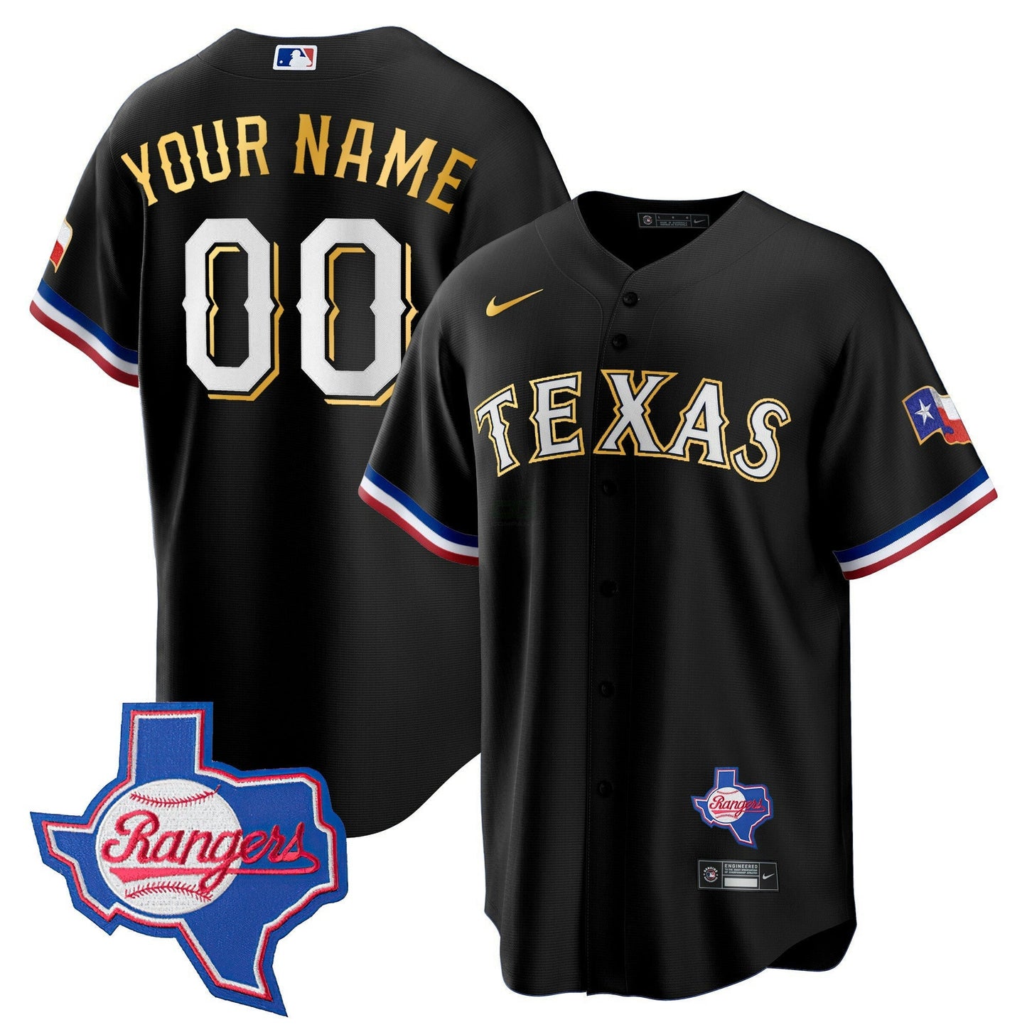 Camisa MLB Texas Gold Trim Cool Base Jersey – Texas Patch