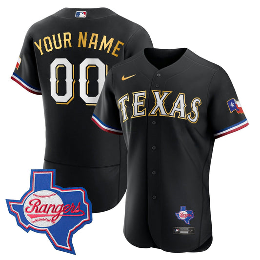 Camisa MLB Texas Gold Trim Flex Base Jersey – Texas Patch