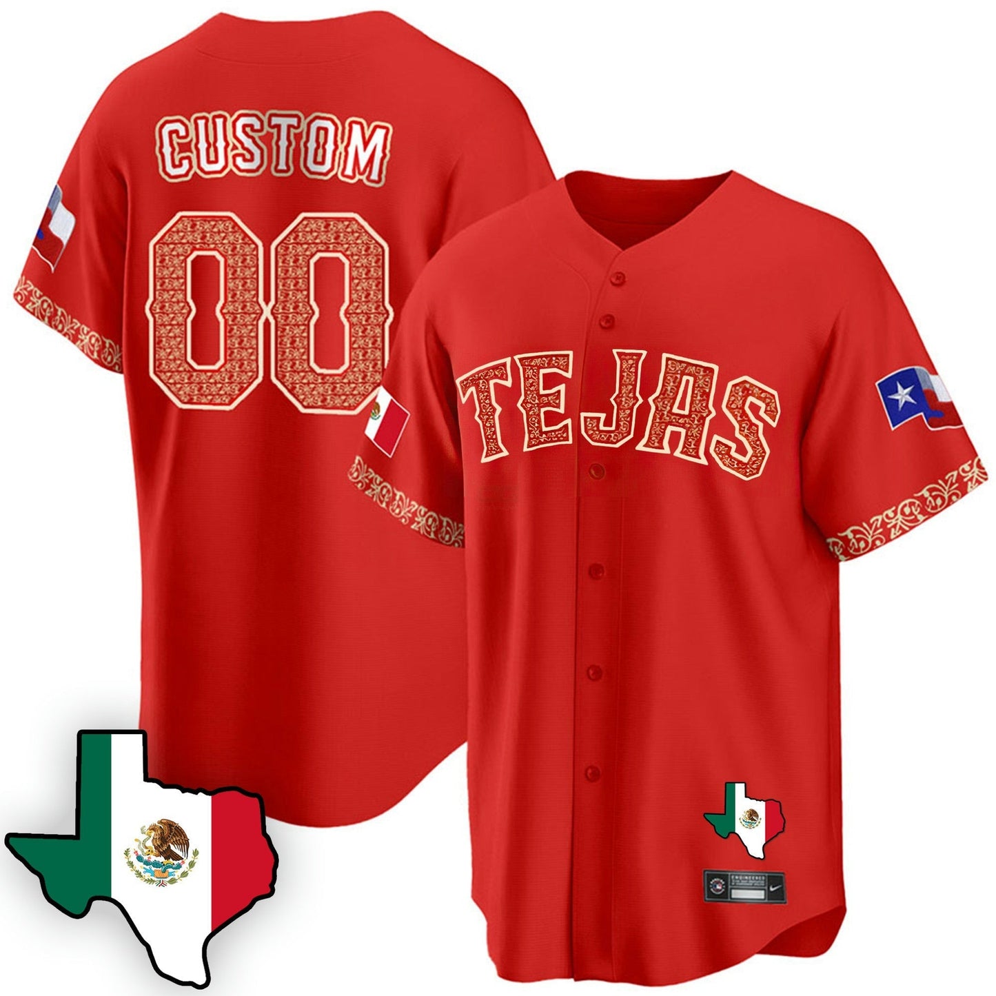 Camisa MLB Texas Mexican Cool Base Jersey V3