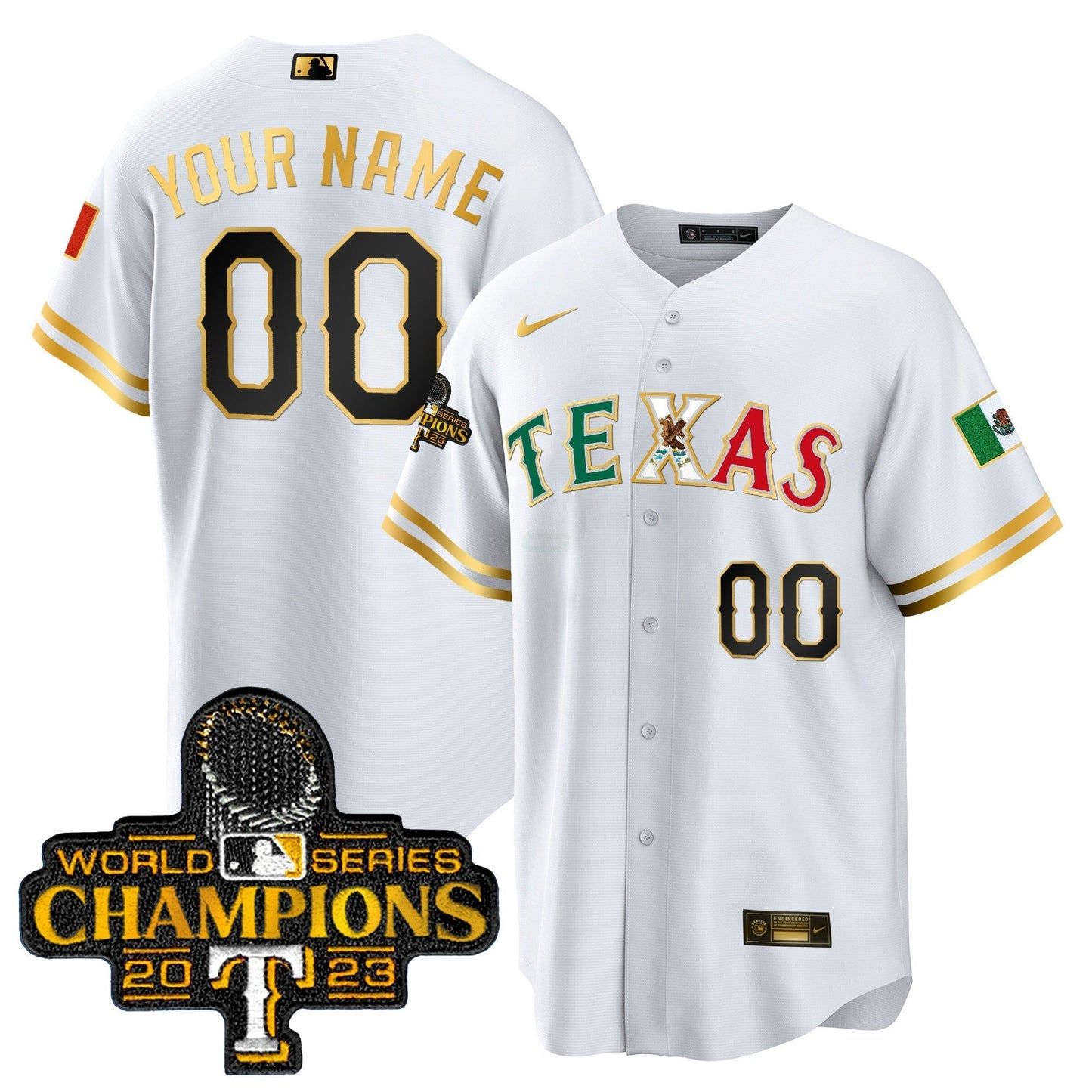 Camisa MLB Texas Mexico 2023 World Series Champions Jersey