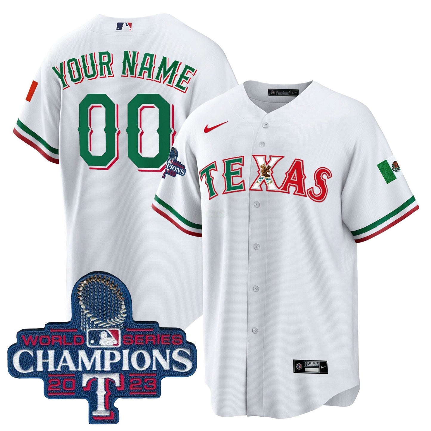 Camisa MLB Texas Mexico 2023 World Series Champions Jersey