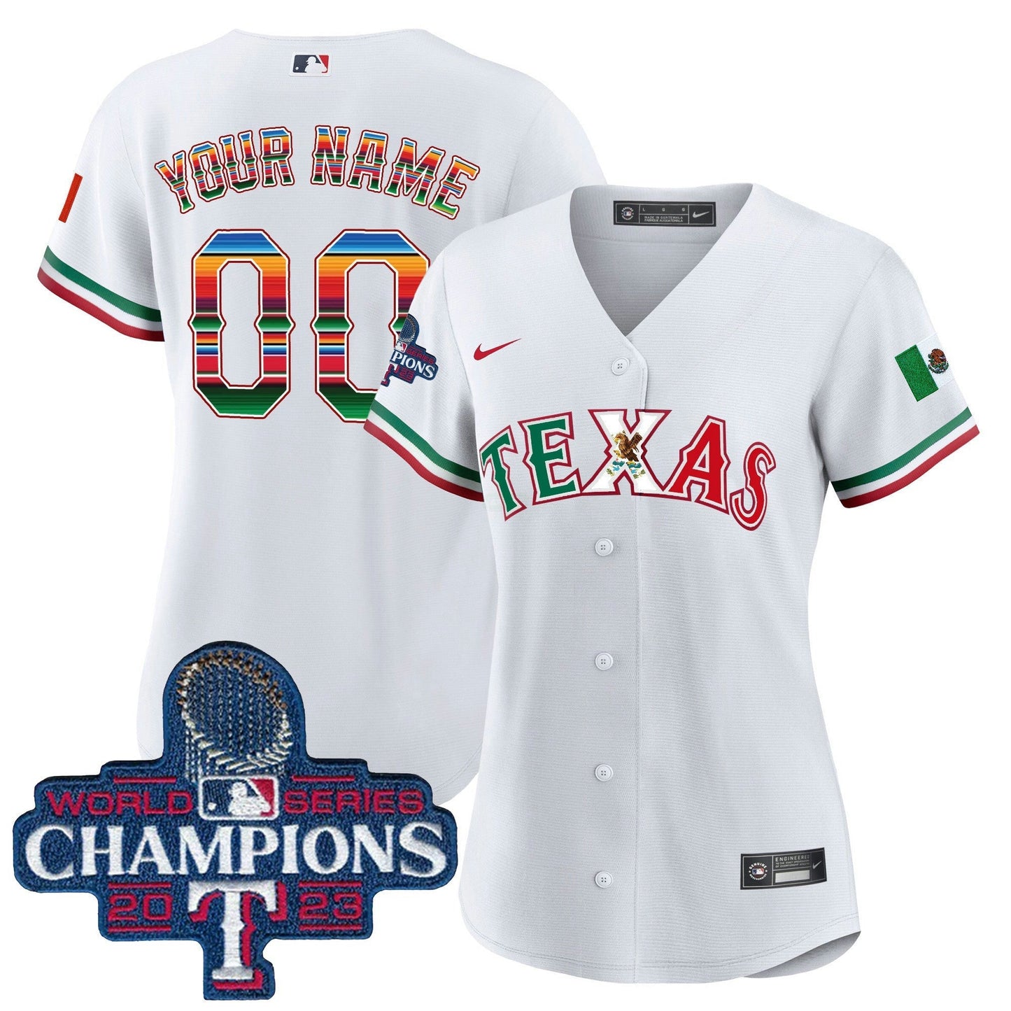 Camisa MLB Texas Mexico 2023 World Series Champions Jersey V2