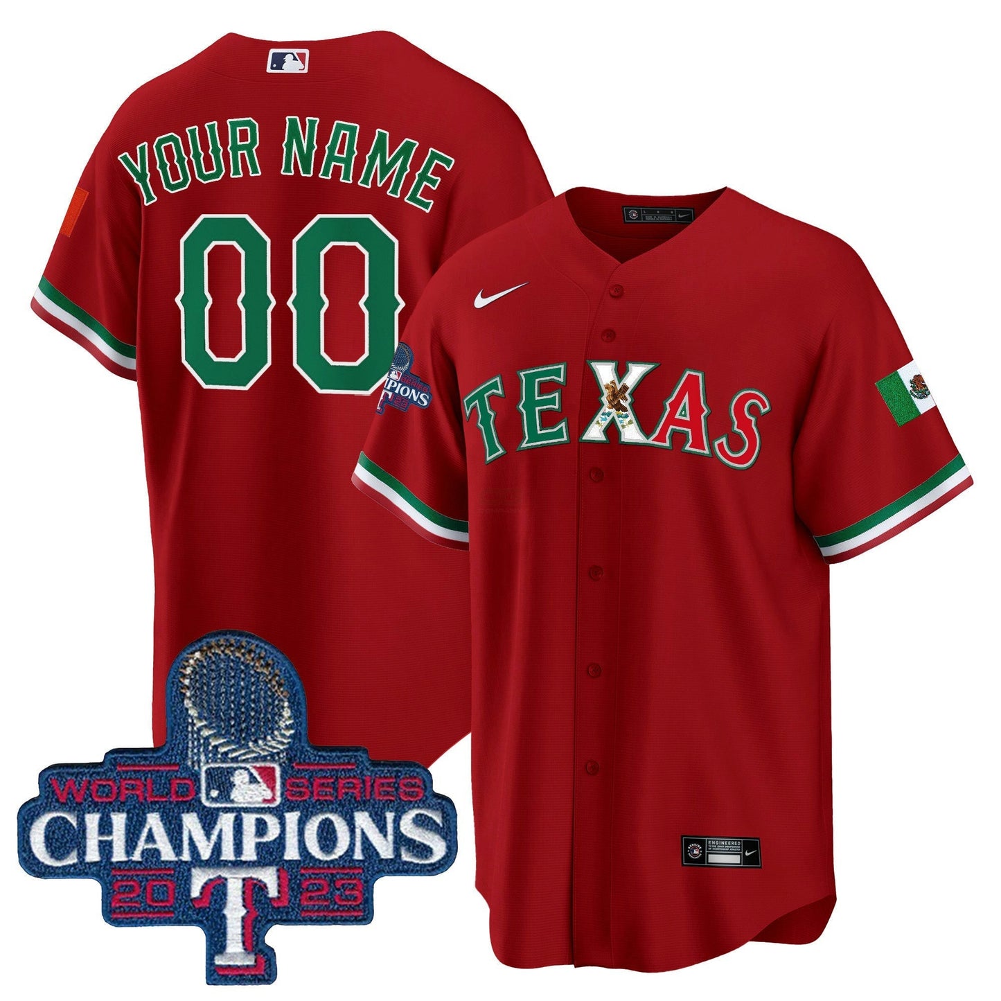Camisa MLB Texas Mexico 2023 World Series Champions Jersey