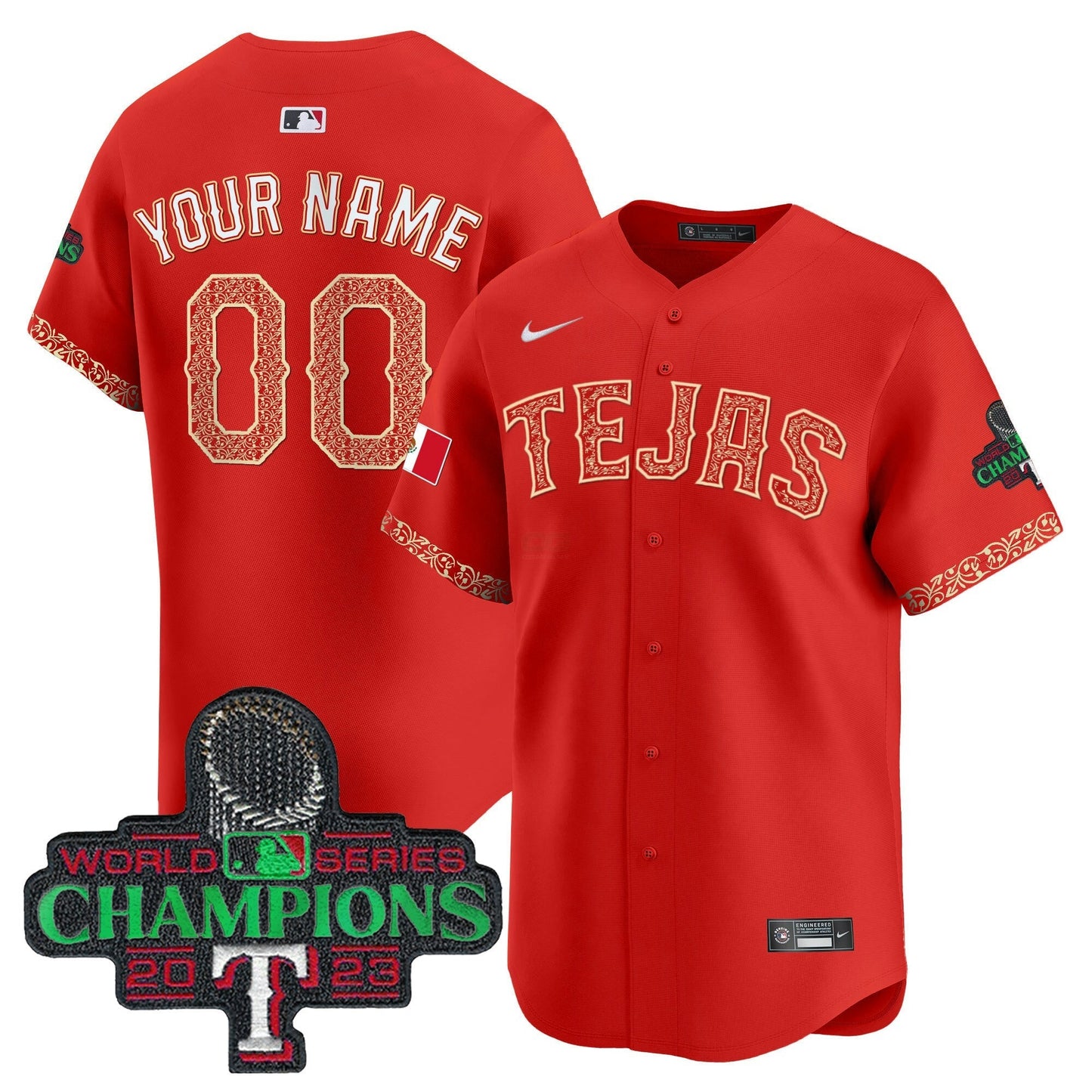 Camisa MLB Texas Mexico Champions Patch Vapor Premier Limited Jersey