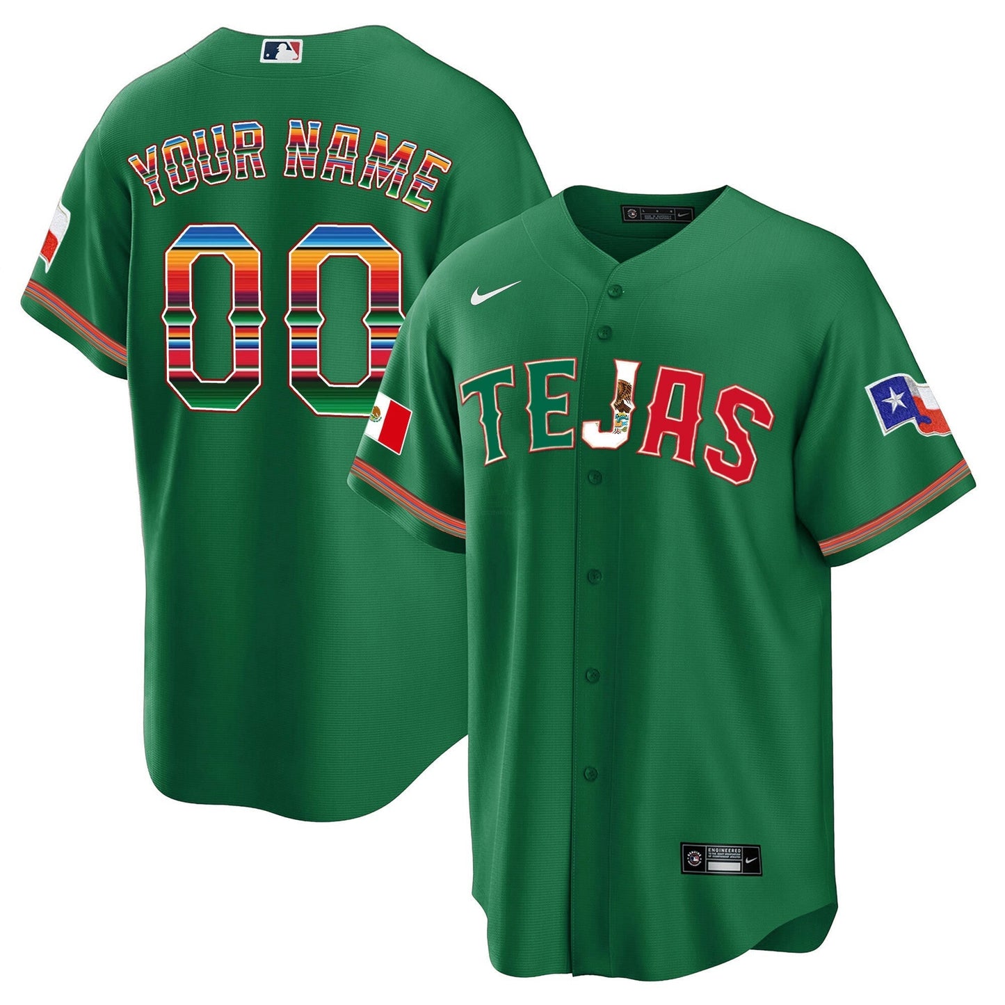 Camisa MLB Texas Mexico Flag Jersey