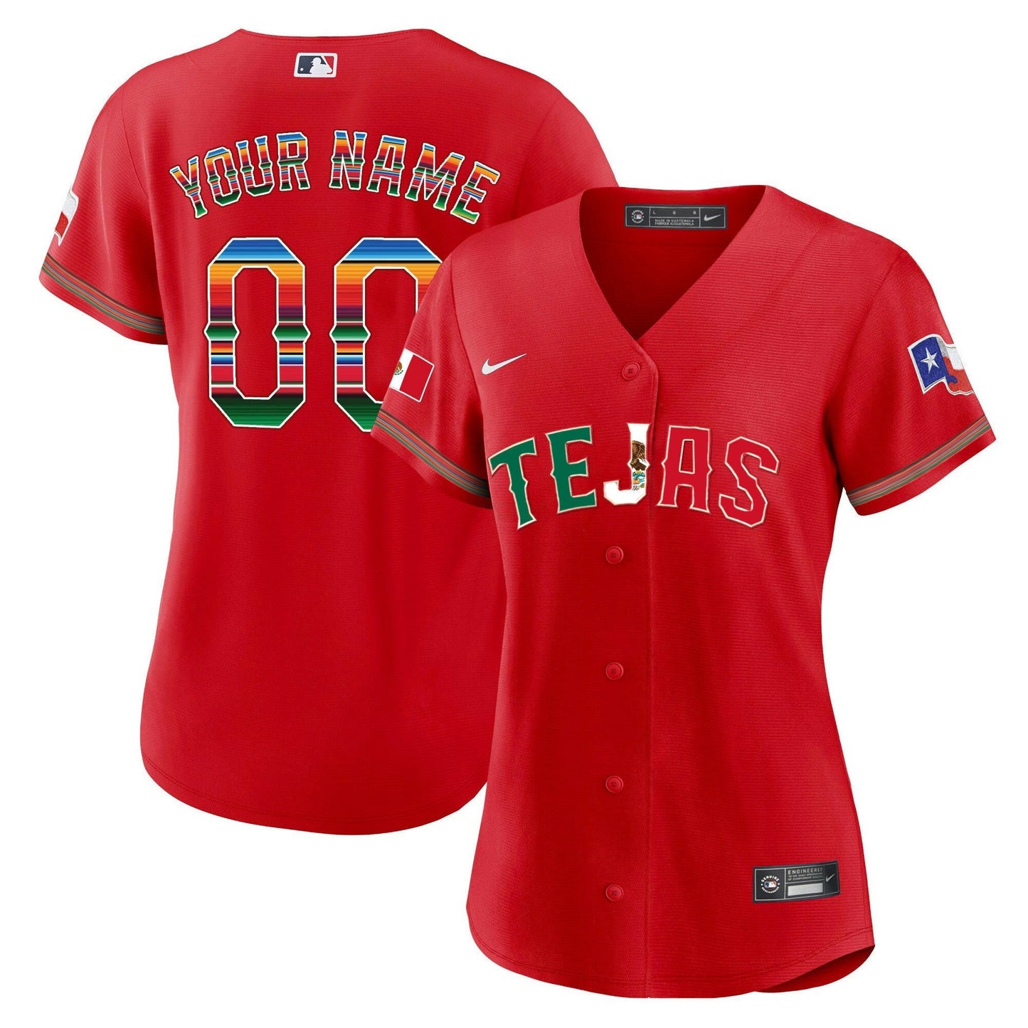 Camisa MLB Texas Mexico Flag Jersey