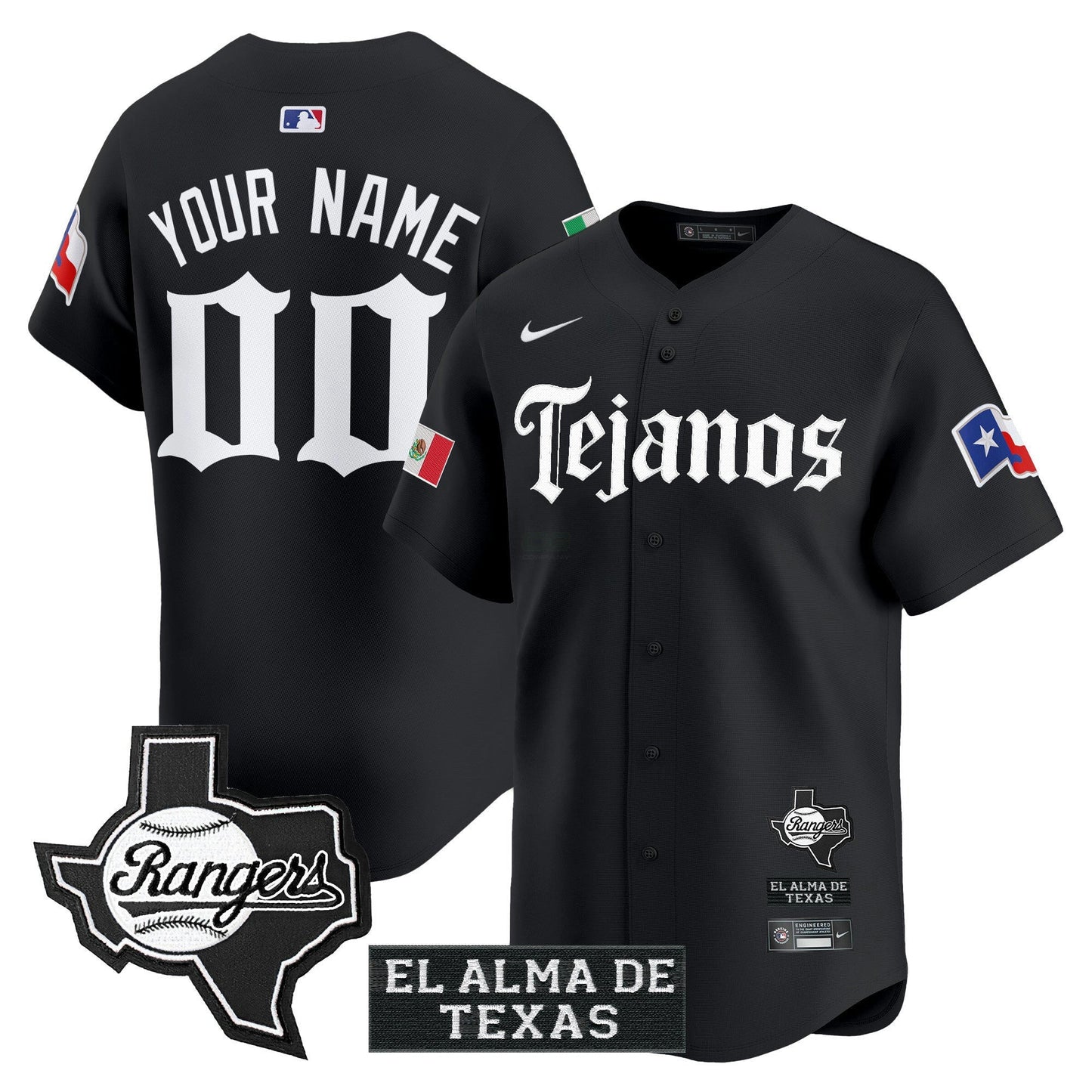 Camisa MLB Texas Mexico Tejano Barrio Style Vapor Premier Limited Jersey