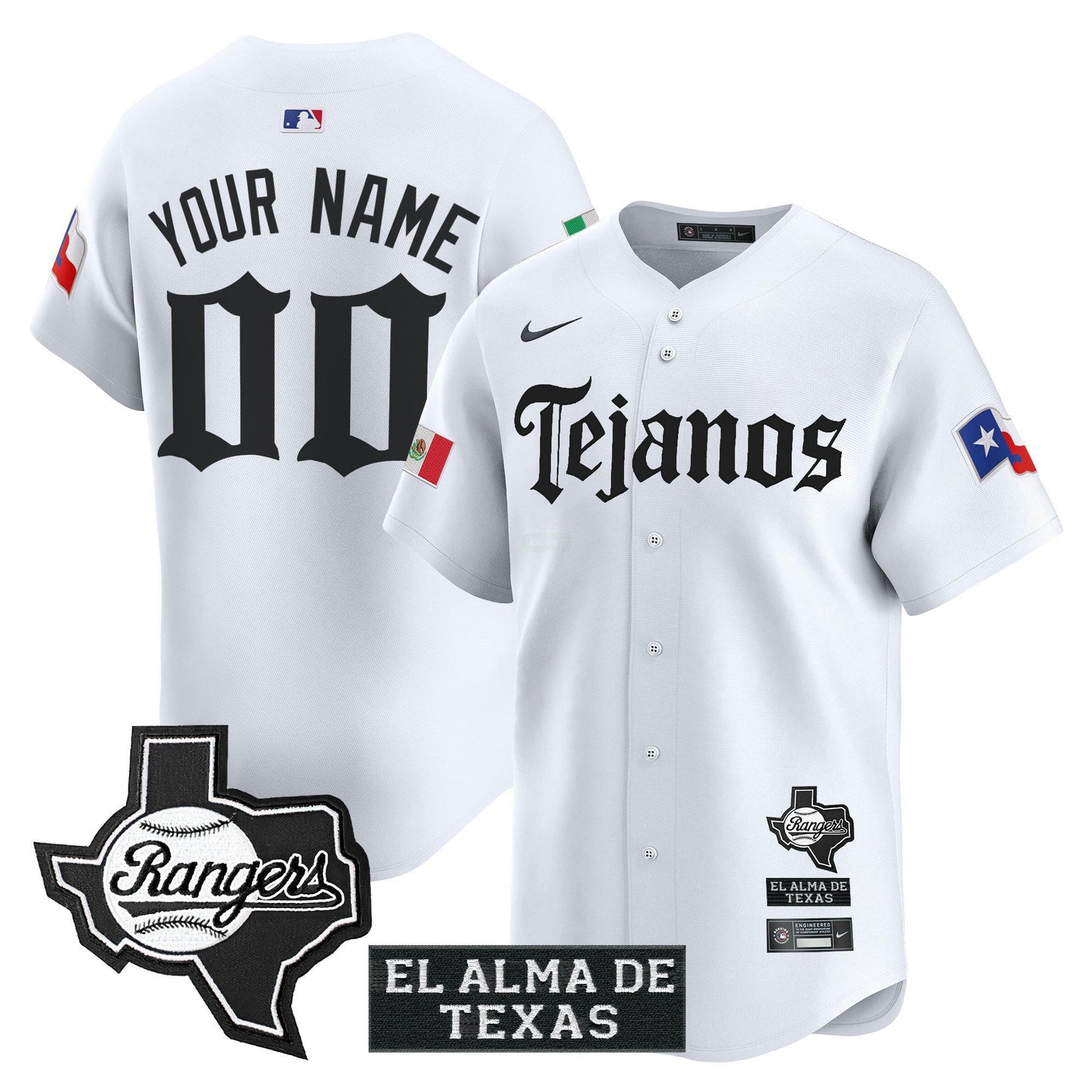 Camisa MLB Texas Mexico Tejano Barrio Style Vapor Premier Limited Jersey