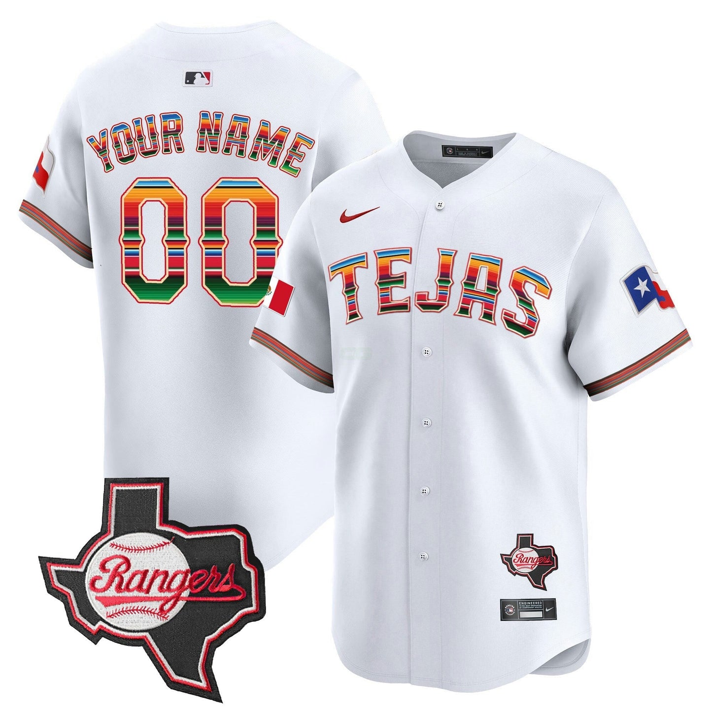 Camisa MLB Texas Mexico Texas Patch Vapor Premier Limited Jersey